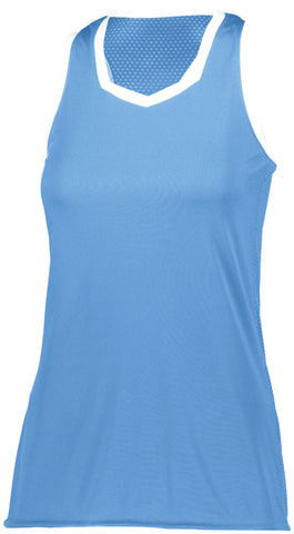 Augusta Sportswear Ladies Crosse Jersey in Columbia Blue/White  -Part of the Ladies, Ladies-Jersey, Augusta-Products, Shirts product lines at KanaleyCreations.com