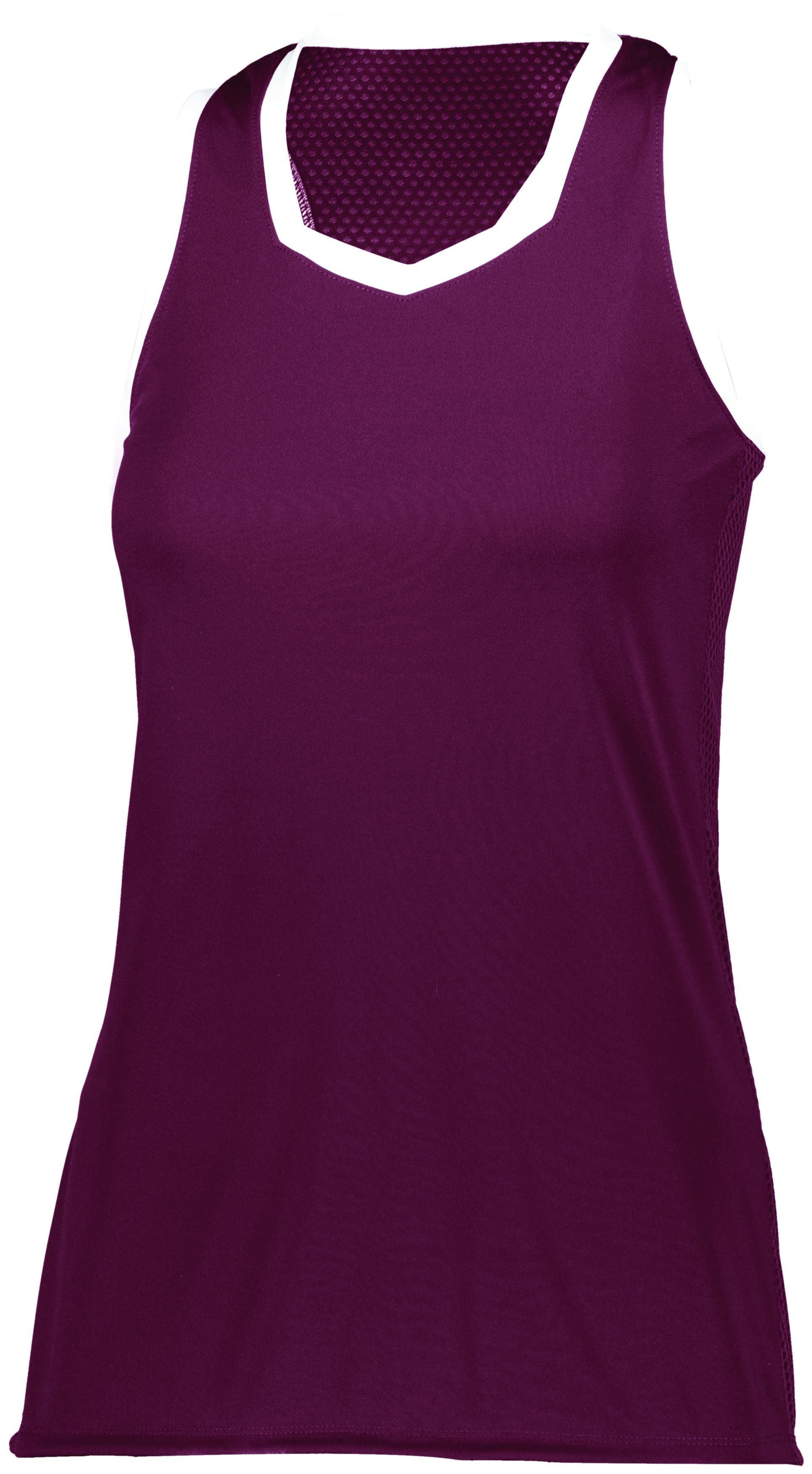 Augusta Sportswear Ladies Crosse Jersey in Maroon/White  -Part of the Ladies, Ladies-Jersey, Augusta-Products, Shirts product lines at KanaleyCreations.com