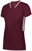 Augusta Sportswear Girls Full Force Short Sleeve Jersey in Maroon/White  -Part of the Girls, Augusta-Products, Lacrosse, Girls-Jersey, Shirts, All-Sports, All-Sports-1 product lines at KanaleyCreations.com