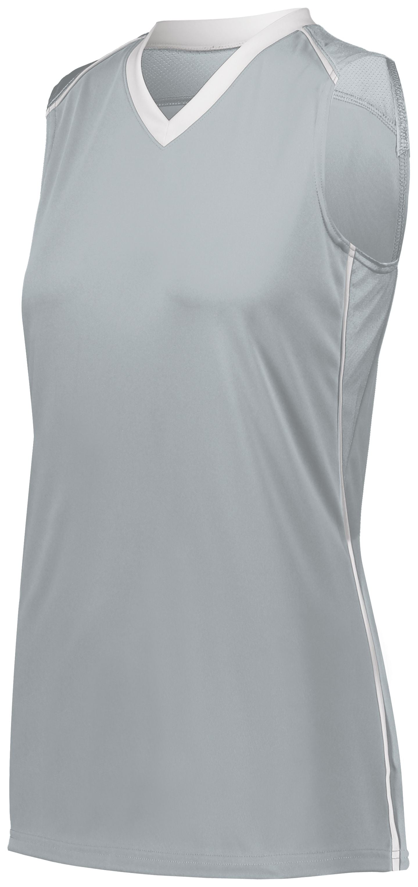 Augusta Sportswear Ladies Rover Jersey in Silver/White  -Part of the Ladies, Ladies-Jersey, Augusta-Products, Softball, Shirts product lines at KanaleyCreations.com