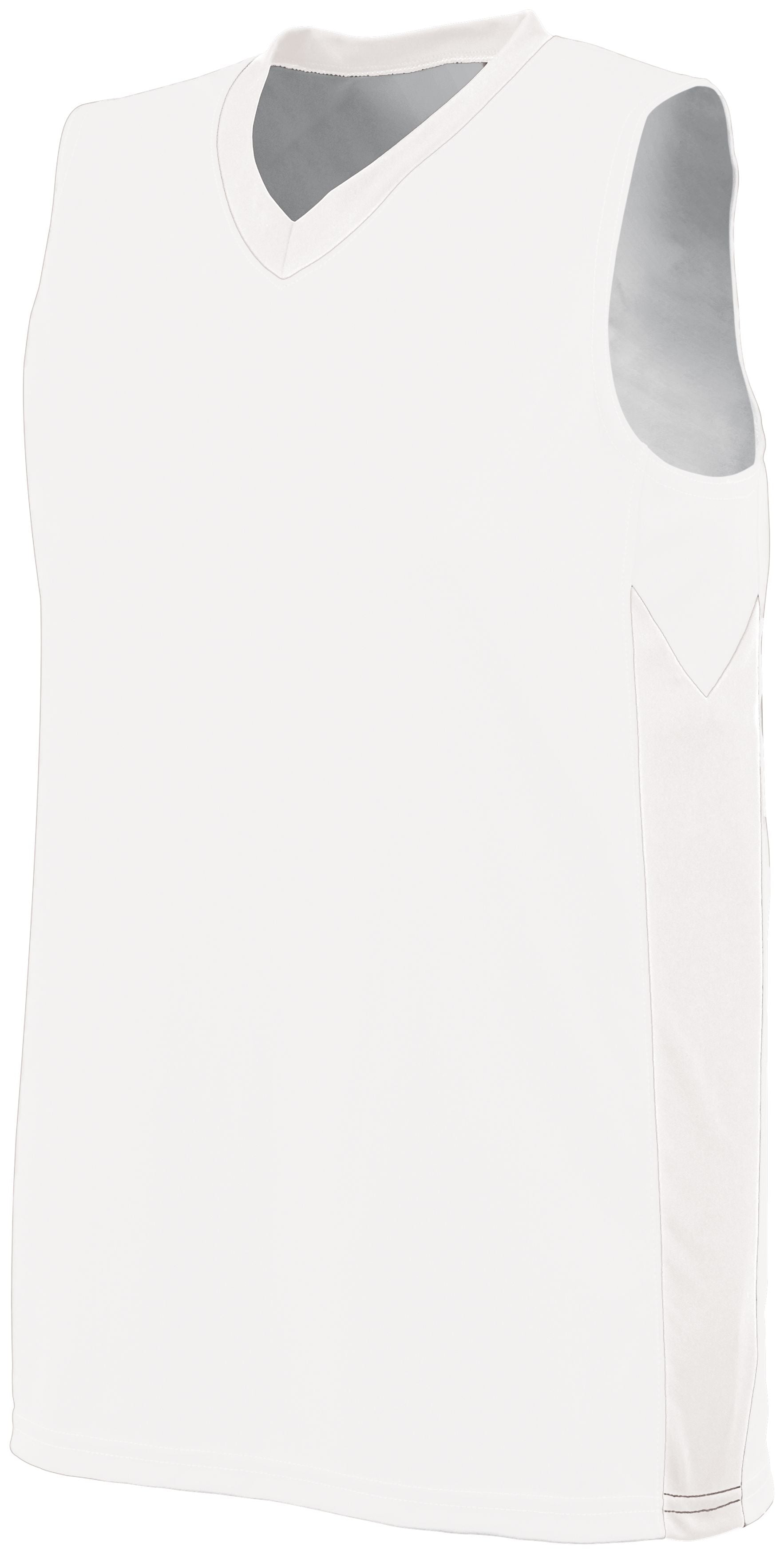 Augusta Sportswear Ladies Block Out Jersey in White/White  -Part of the Ladies, Ladies-Jersey, Augusta-Products, Basketball, Shirts, All-Sports, All-Sports-1 product lines at KanaleyCreations.com