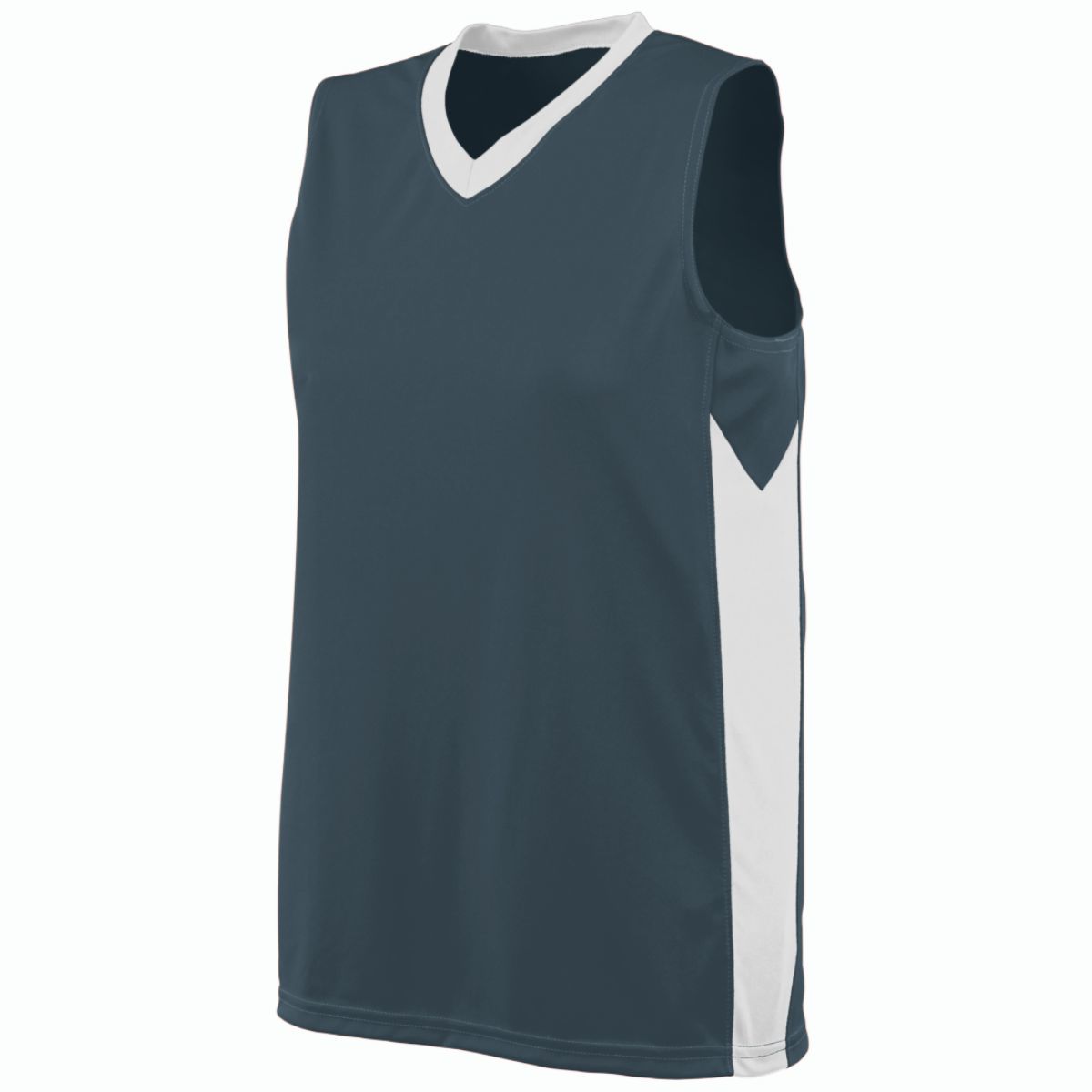 Augusta Sportswear Ladies Block Out Jersey in Slate/White  -Part of the Ladies, Ladies-Jersey, Augusta-Products, Basketball, Shirts, All-Sports, All-Sports-1 product lines at KanaleyCreations.com
