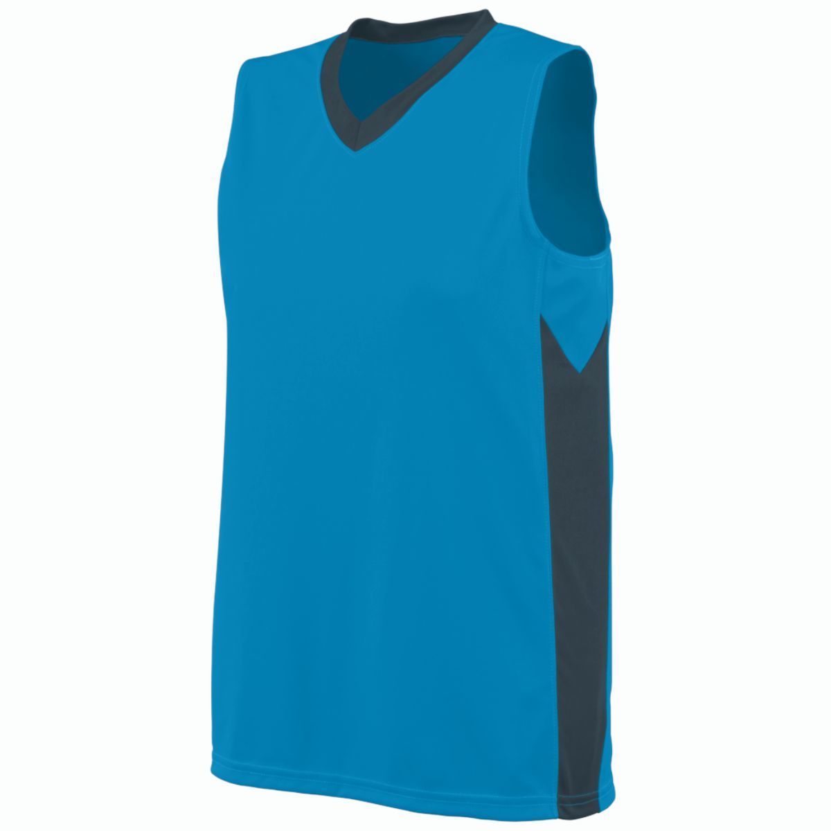 Augusta Sportswear Ladies Block Out Jersey in Power Blue/Slate  -Part of the Ladies, Ladies-Jersey, Augusta-Products, Basketball, Shirts, All-Sports, All-Sports-1 product lines at KanaleyCreations.com