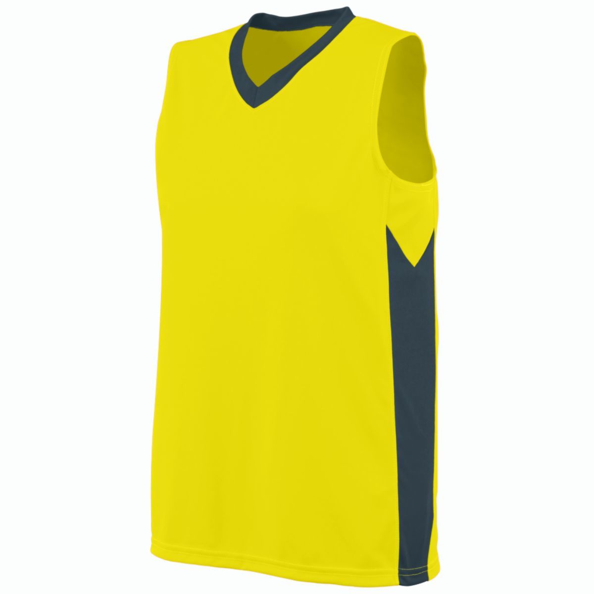 Augusta Sportswear Ladies Block Out Jersey in Power Yellow/Slate  -Part of the Ladies, Ladies-Jersey, Augusta-Products, Basketball, Shirts, All-Sports, All-Sports-1 product lines at KanaleyCreations.com