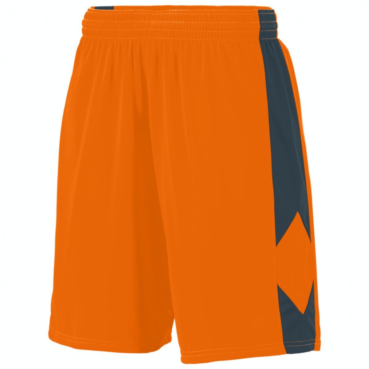 Augusta Sportswear Youth Block Out Shorts in Power Orange/Slate  -Part of the Youth, Youth-Shorts, Augusta-Products, Basketball, All-Sports, All-Sports-1 product lines at KanaleyCreations.com