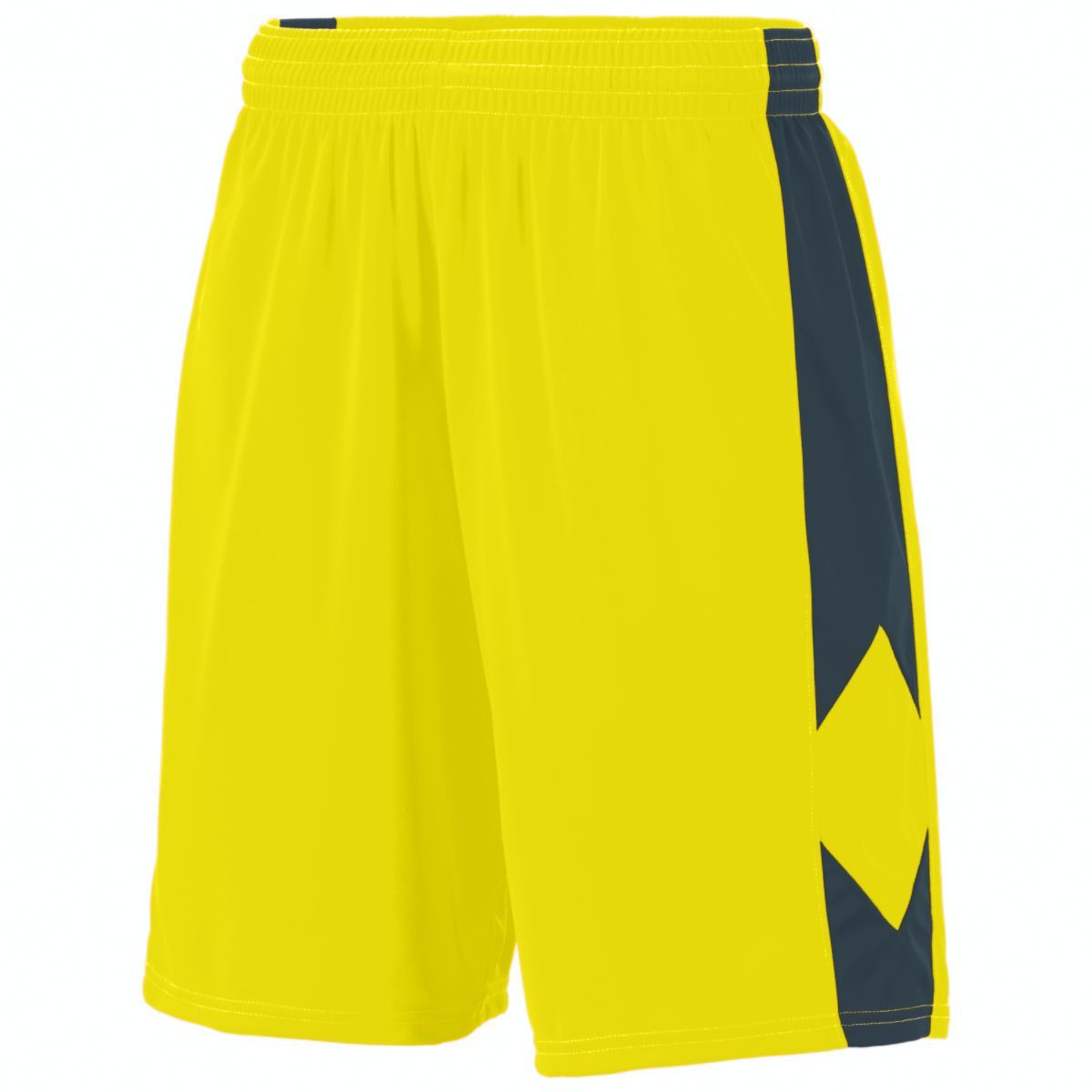 Augusta Sportswear Youth Block Out Shorts in Power Yellow/Slate  -Part of the Youth, Youth-Shorts, Augusta-Products, Basketball, All-Sports, All-Sports-1 product lines at KanaleyCreations.com