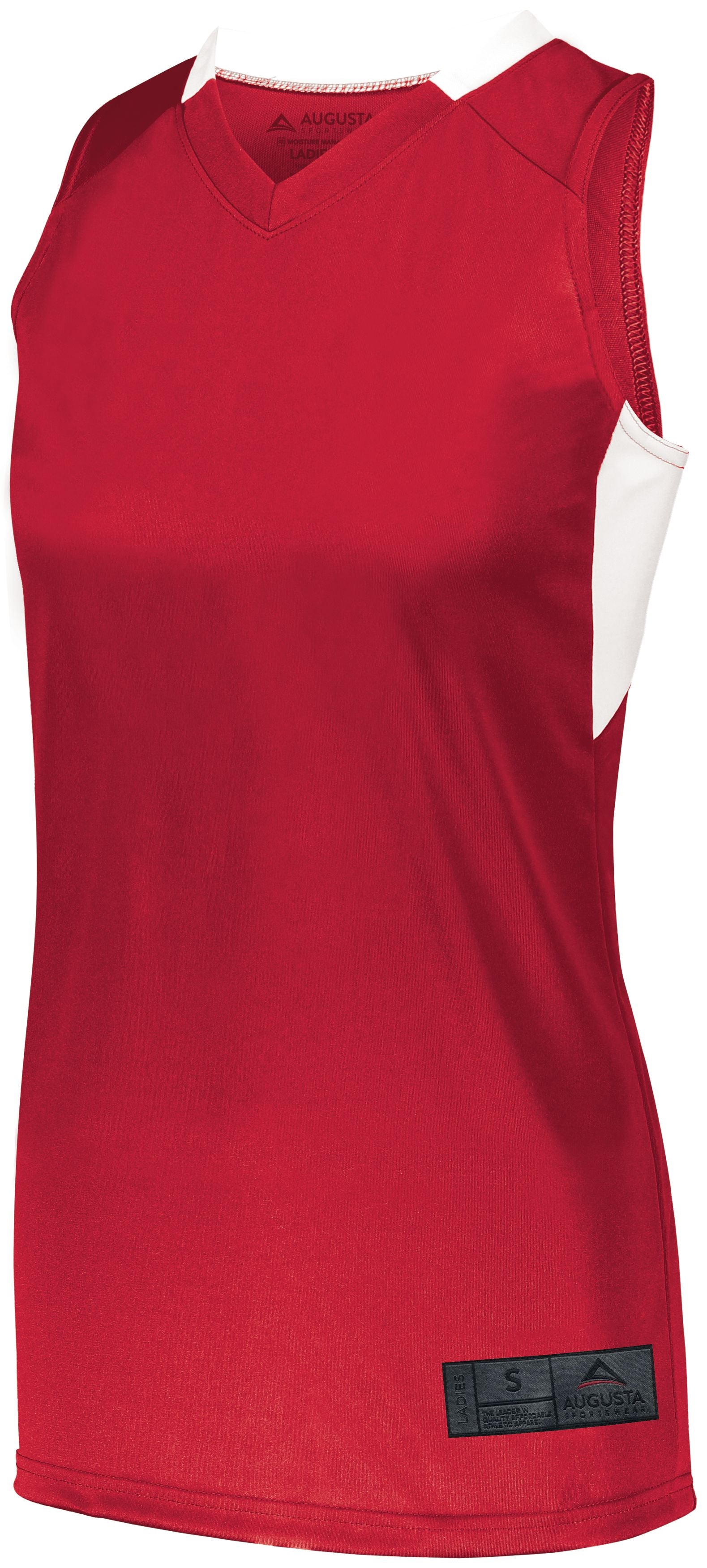 Augusta Sportswear Ladies Step-Back Basketball Jersey in Red/White  -Part of the Ladies, Ladies-Jersey, Augusta-Products, Basketball, Shirts, All-Sports, All-Sports-1 product lines at KanaleyCreations.com