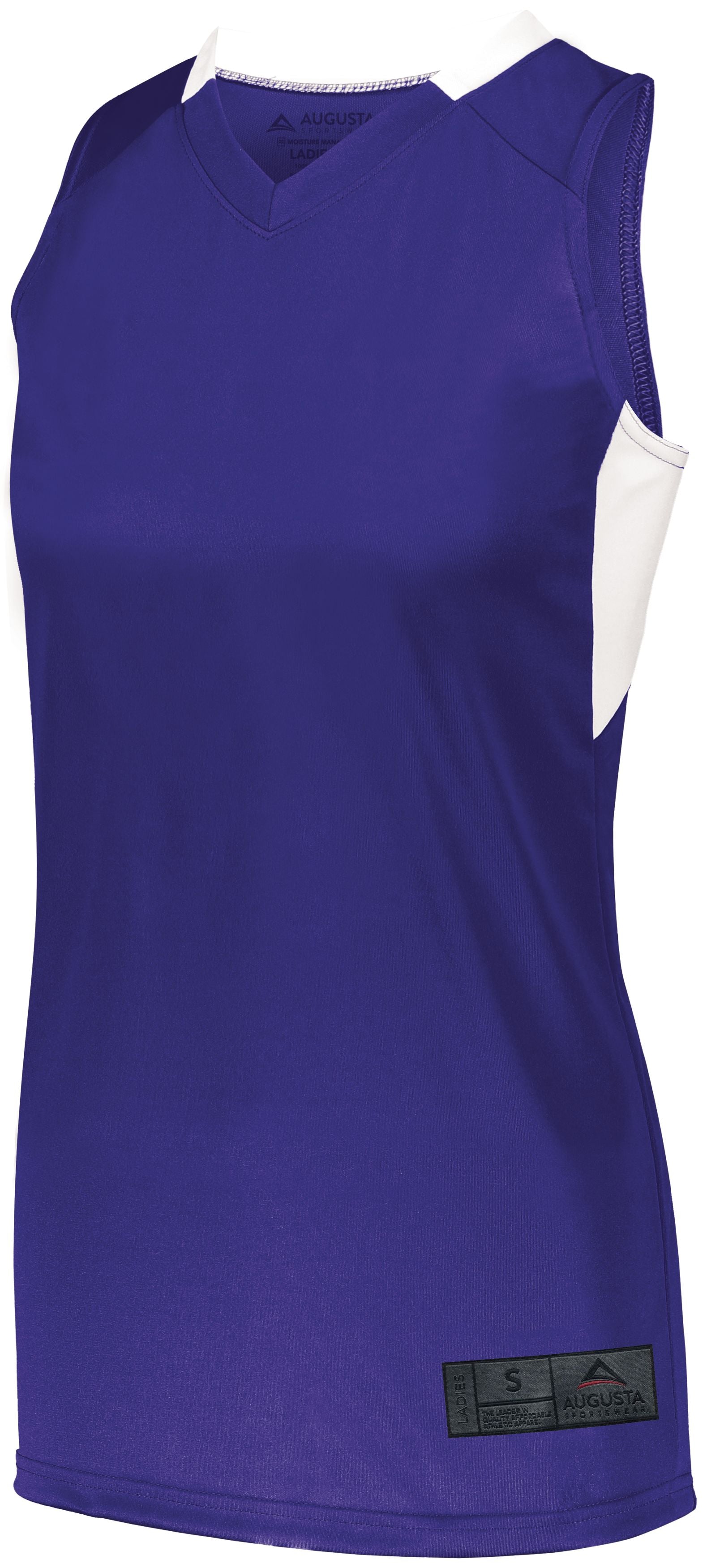 Augusta Sportswear Ladies Step-Back Basketball Jersey in Purple/White  -Part of the Ladies, Ladies-Jersey, Augusta-Products, Basketball, Shirts, All-Sports, All-Sports-1 product lines at KanaleyCreations.com