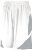 Augusta Sportswear Youth Step-Back Basketball Shorts in White/Silver  -Part of the Youth, Youth-Shorts, Augusta-Products, Basketball, All-Sports, All-Sports-1 product lines at KanaleyCreations.com