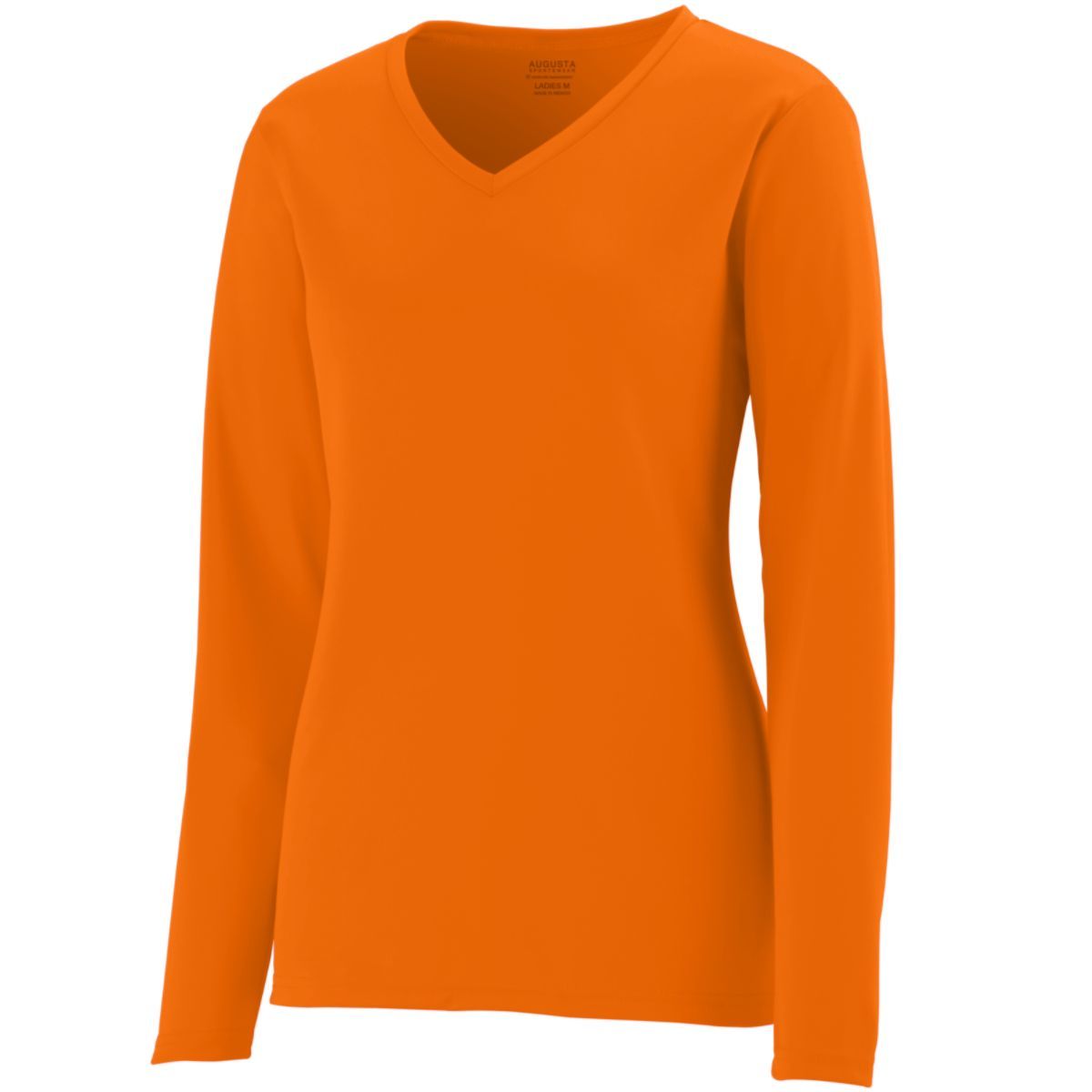 Augusta Sportswear Ladies Long Sleeve Wicking T-Shirt in Power Orange  -Part of the Ladies, Ladies-Tee-Shirt, T-Shirts, Augusta-Products, Shirts product lines at KanaleyCreations.com