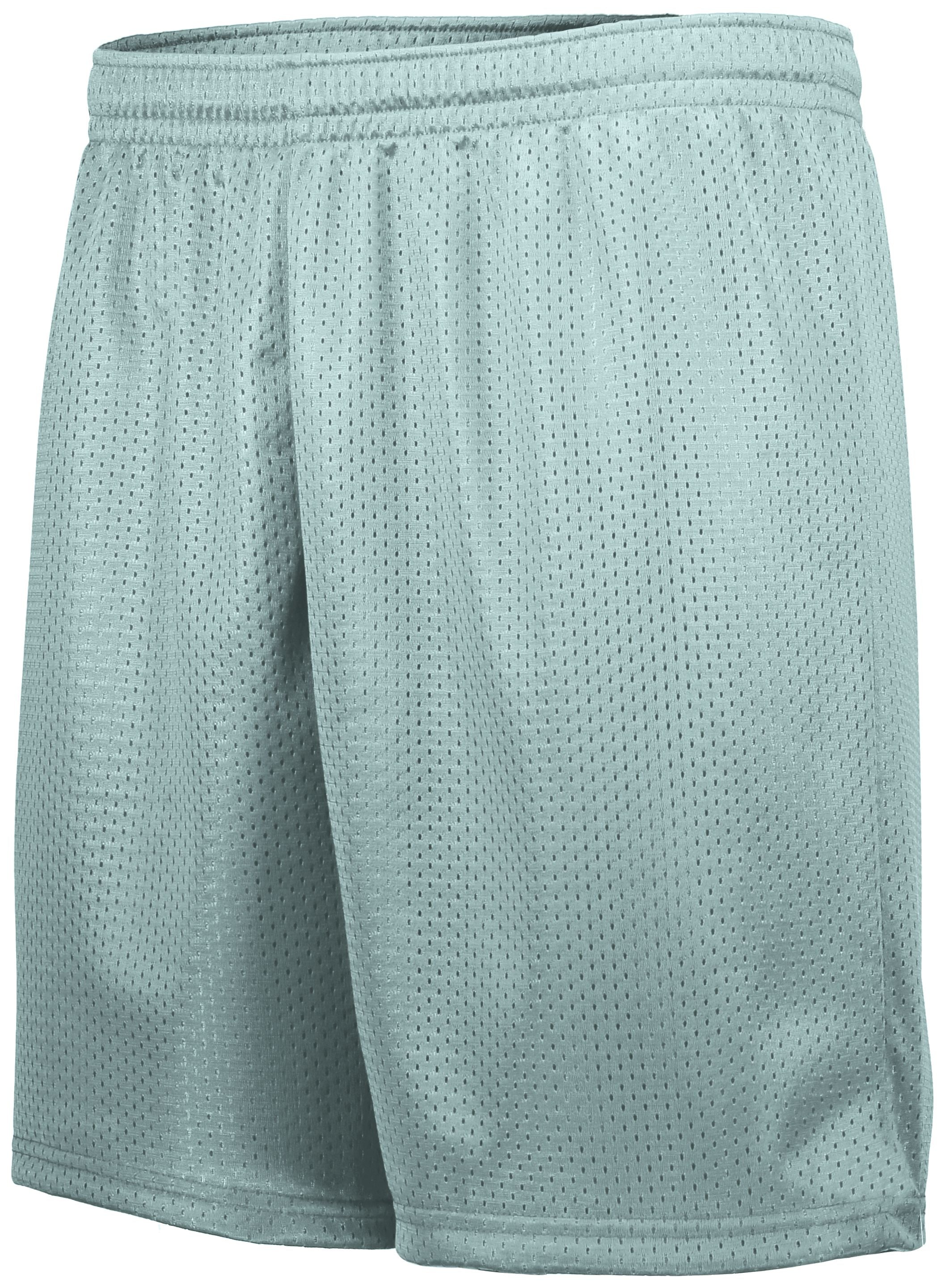 Augusta Sportswear Tricot Mesh Shorts in Silver  -Part of the Adult, Adult-Shorts, Augusta-Products product lines at KanaleyCreations.com