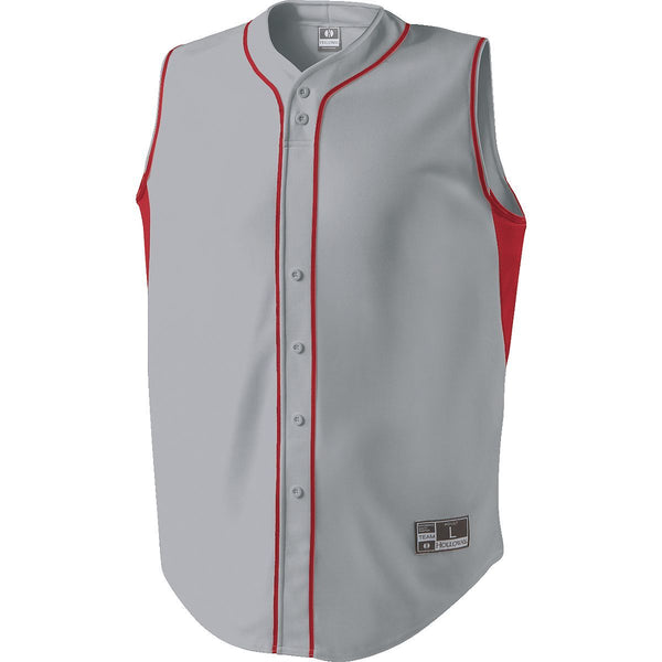 Holloway Fierce Jersey in Blue Grey/Scarlet  -Part of the Adult, Adult-Jersey, Baseball, Holloway, Shirts, All-Sports, All-Sports-1 product lines at KanaleyCreations.com