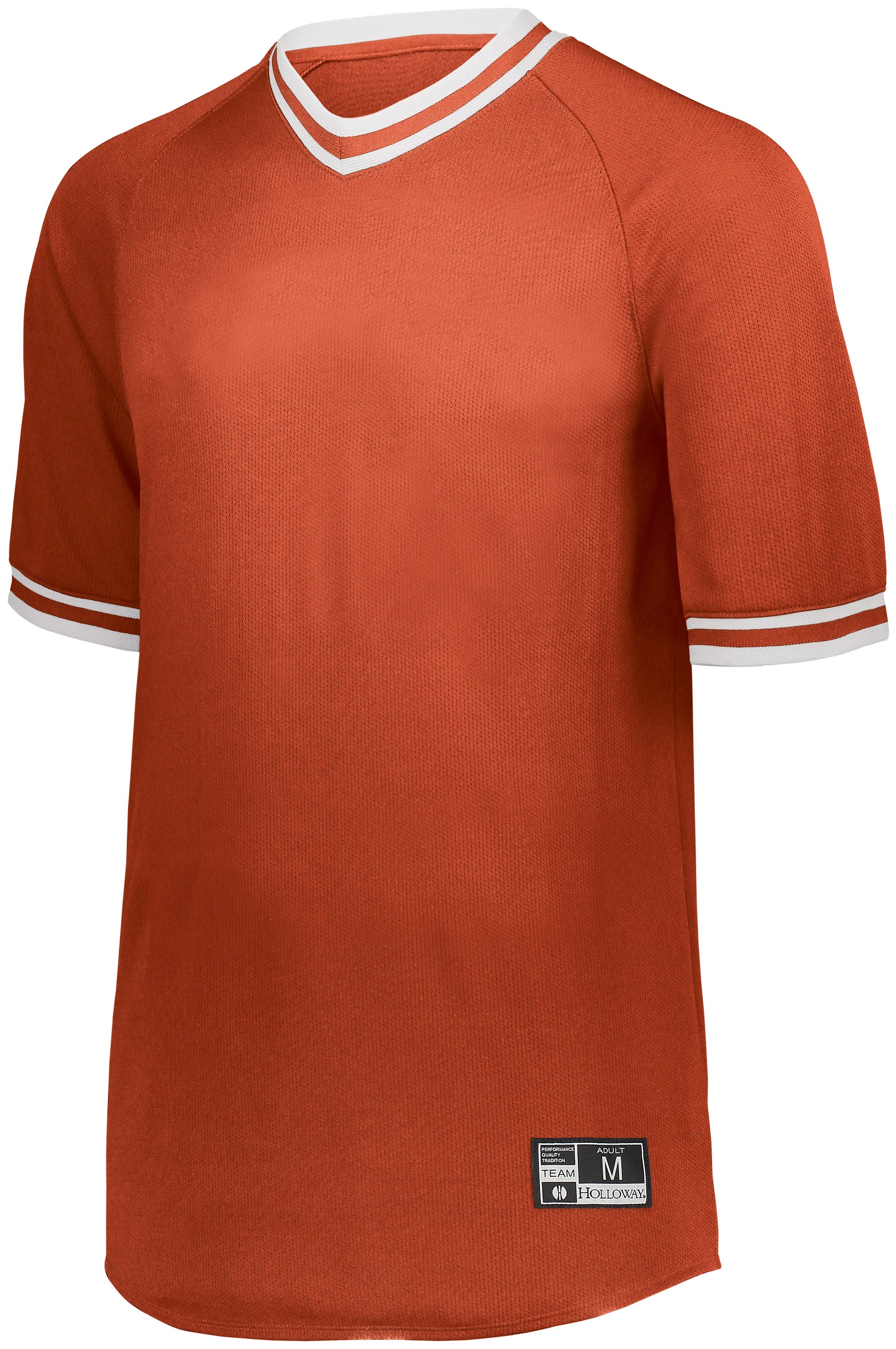 Holloway Retro V-Neck Baseball Jersey in Orange/White  -Part of the Adult, Adult-Jersey, Baseball, Holloway, Shirts, All-Sports, All-Sports-1 product lines at KanaleyCreations.com