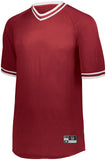 Holloway Retro V-Neck Baseball Jersey in Scarlet/White  -Part of the Adult, Adult-Jersey, Baseball, Holloway, Shirts, All-Sports, All-Sports-1 product lines at KanaleyCreations.com