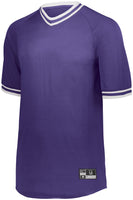 Holloway Youth Retro V-Neck Baseball Jersey in Purple/White  -Part of the Youth, Youth-Jersey, Baseball, Holloway, Shirts, All-Sports, All-Sports-1 product lines at KanaleyCreations.com