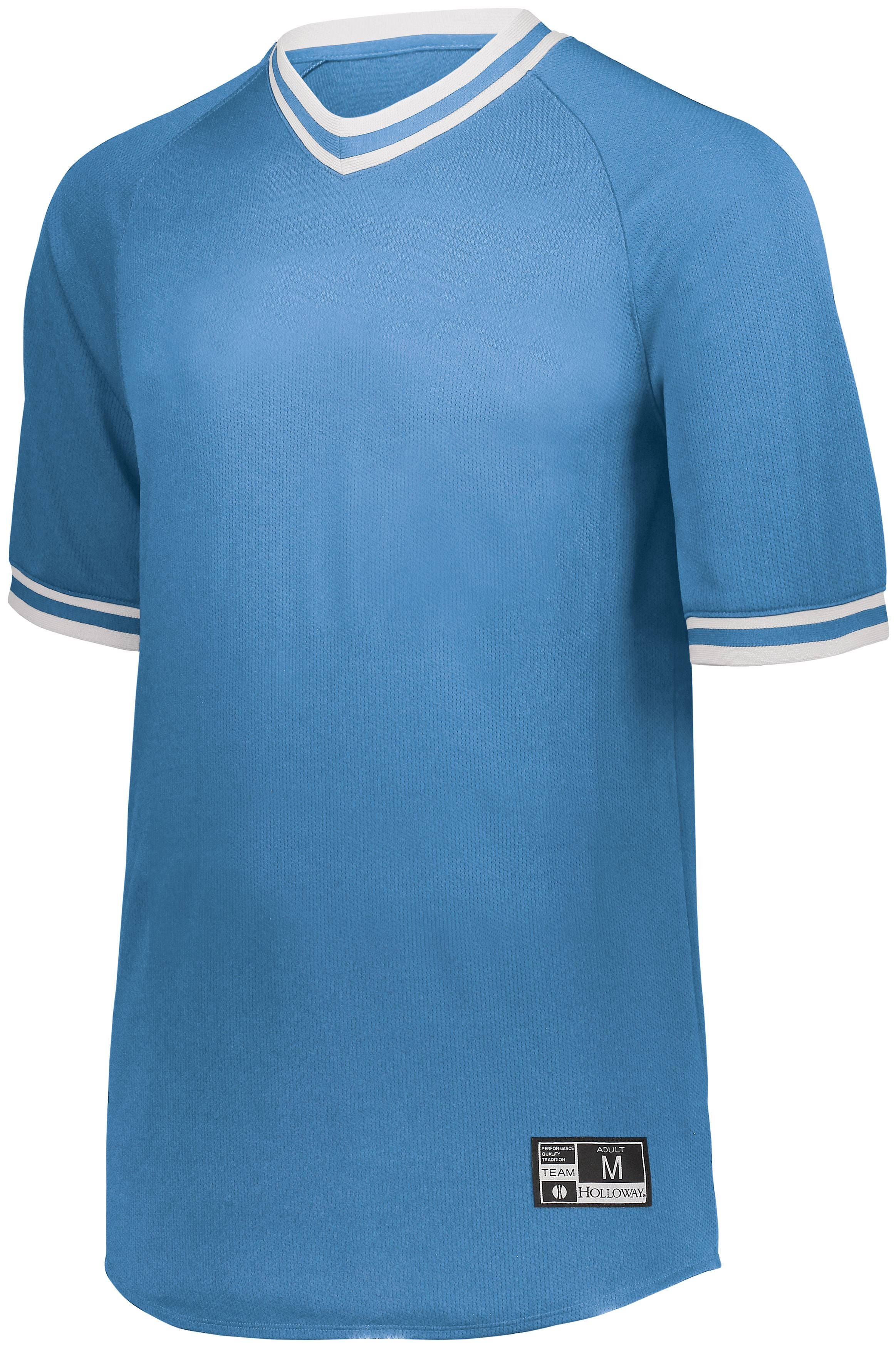 Holloway Retro V-Neck Baseball Jersey in University Blue/White  -Part of the Adult, Adult-Jersey, Baseball, Holloway, Shirts, All-Sports, All-Sports-1 product lines at KanaleyCreations.com