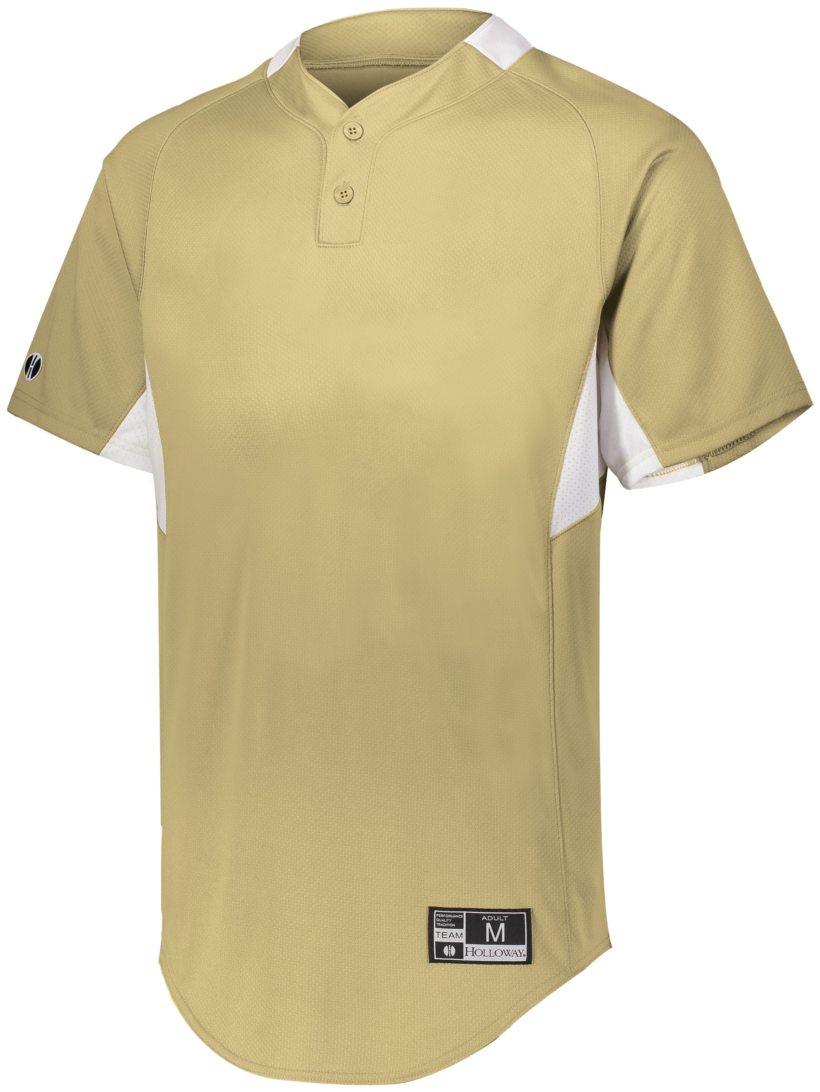 Holloway Youth  Game7 Two-Button Baseball Jersey in Vegas Gold/White  -Part of the Youth, Youth-Jersey, Baseball, Holloway, Shirts, All-Sports, All-Sports-1 product lines at KanaleyCreations.com