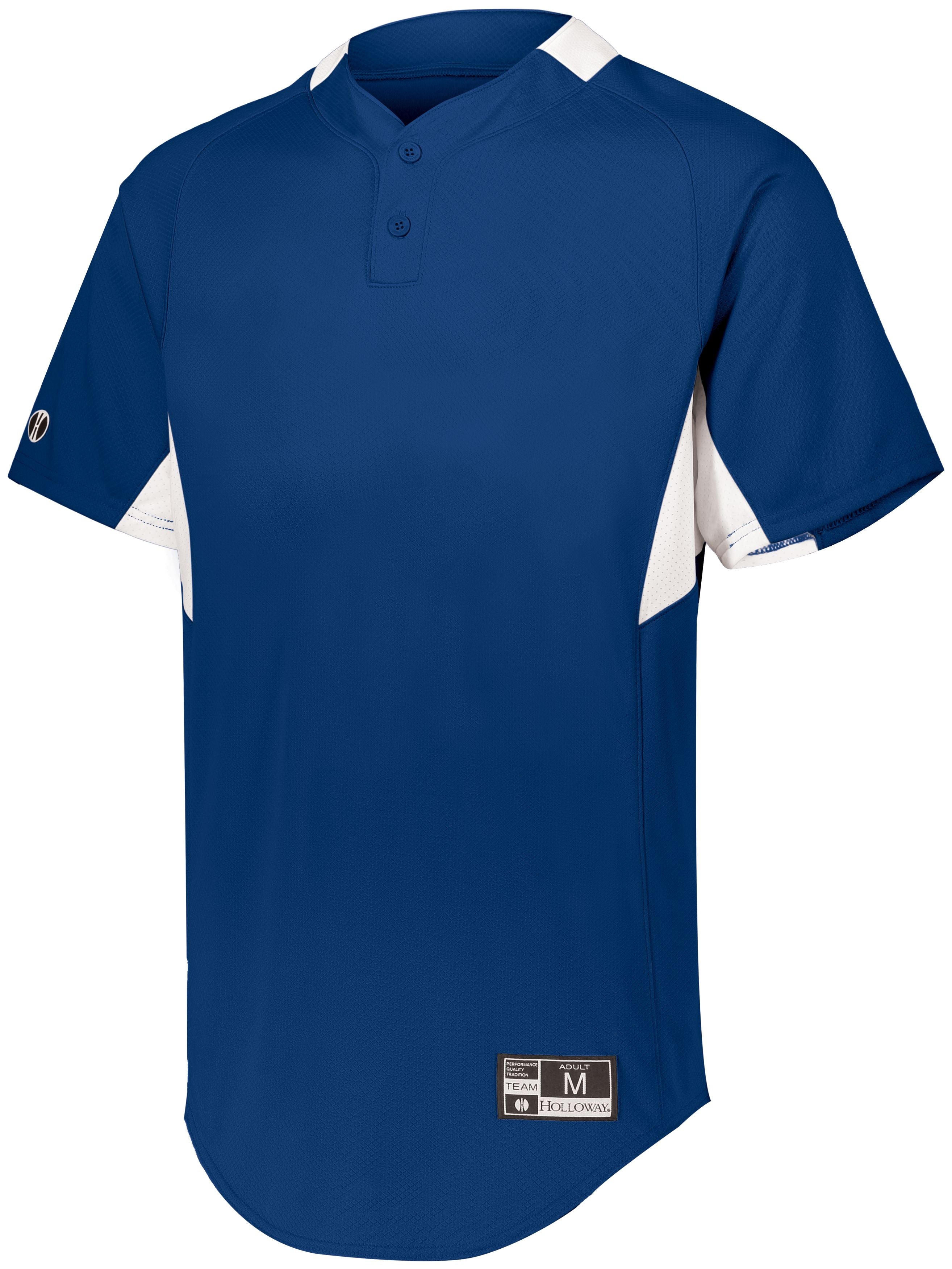 Holloway Youth  Game7 Two-Button Baseball Jersey in Royal/White  -Part of the Youth, Youth-Jersey, Baseball, Holloway, Shirts, All-Sports, All-Sports-1 product lines at KanaleyCreations.com