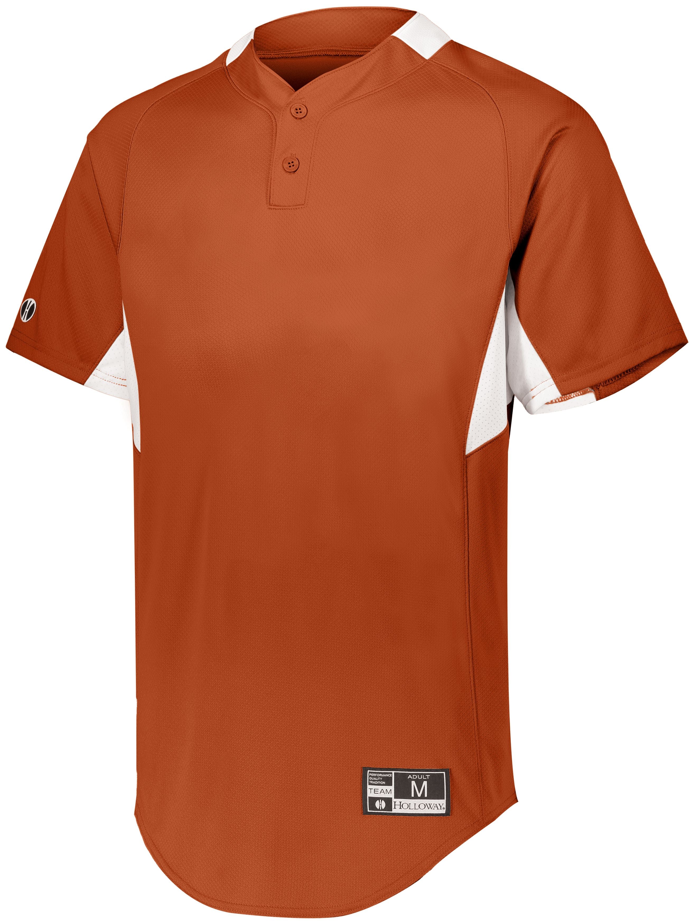 Holloway Youth  Game7 Two-Button Baseball Jersey in Orange/White  -Part of the Youth, Youth-Jersey, Baseball, Holloway, Shirts, All-Sports, All-Sports-1 product lines at KanaleyCreations.com