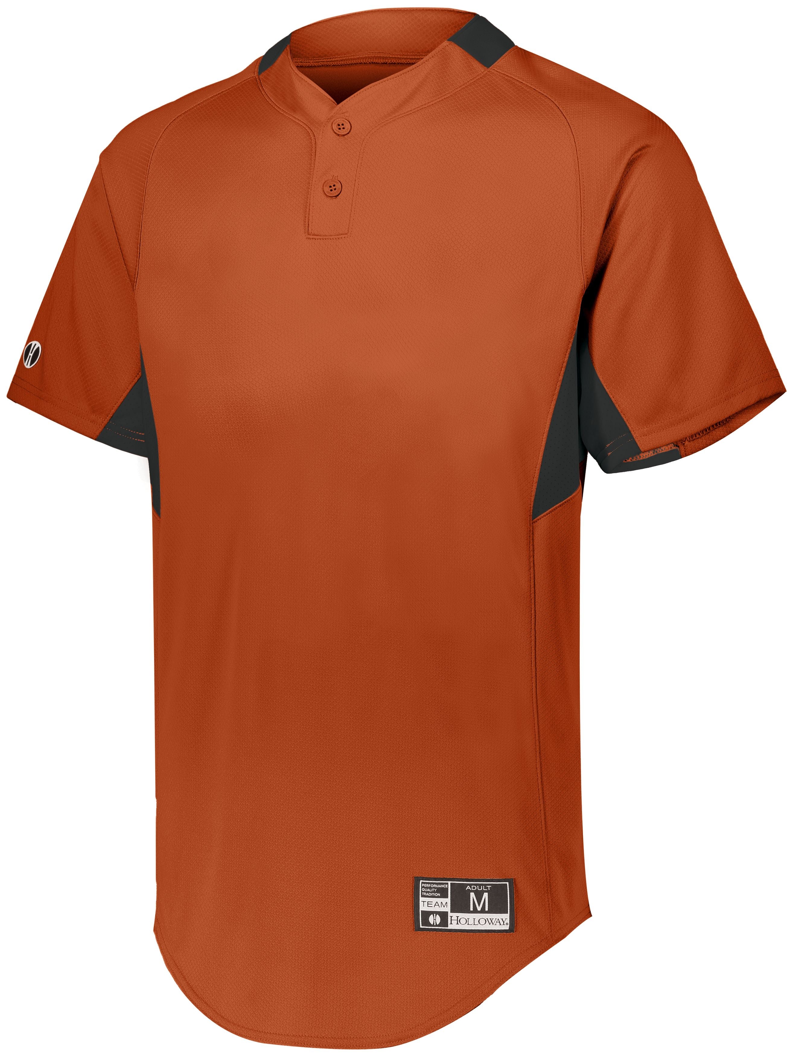 Holloway Youth  Game7 Two-Button Baseball Jersey in Orange/Black  -Part of the Youth, Youth-Jersey, Baseball, Holloway, Shirts, All-Sports, All-Sports-1 product lines at KanaleyCreations.com