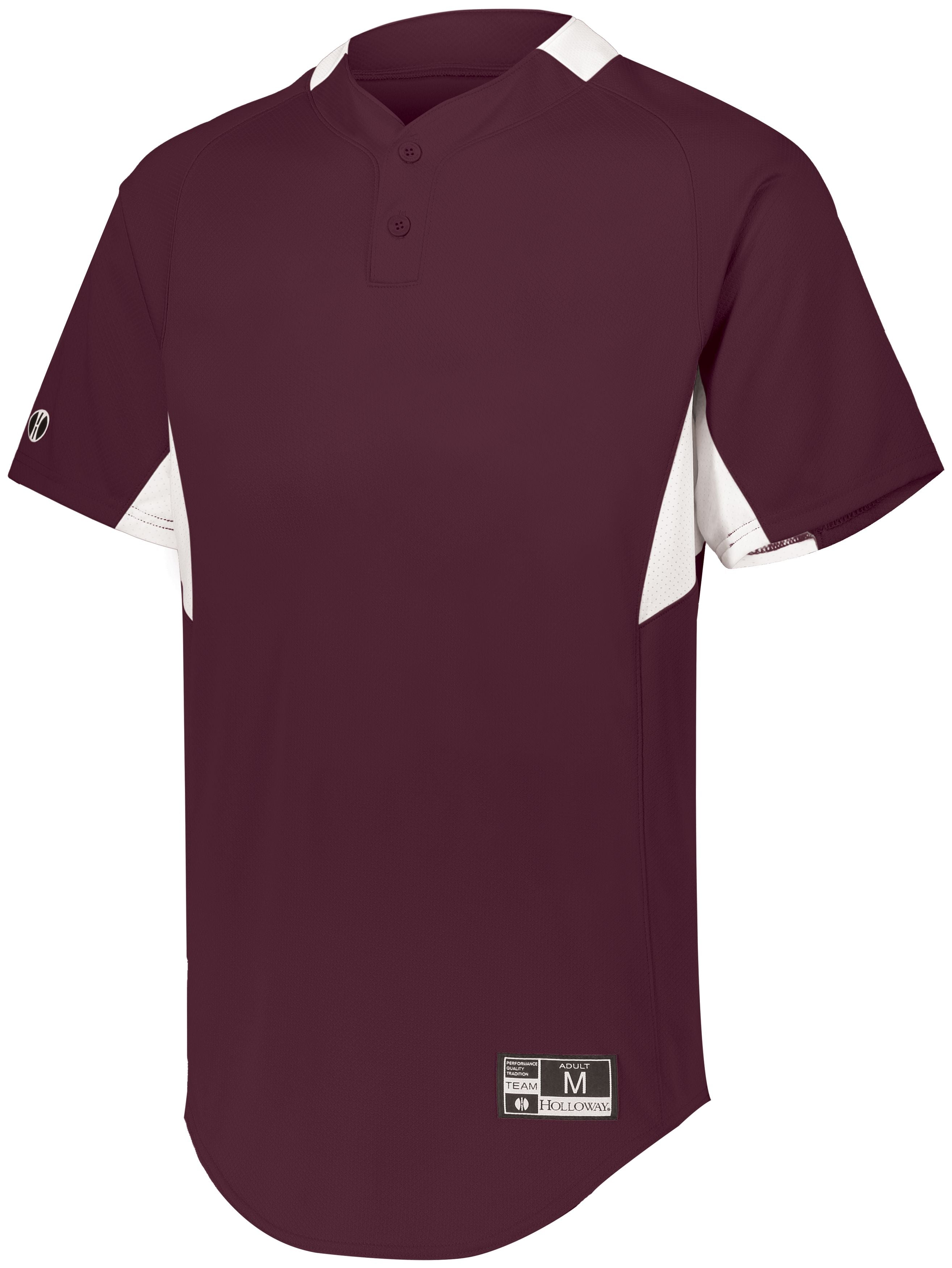 Holloway Youth  Game7 Two-Button Baseball Jersey in Maroon/White  -Part of the Youth, Youth-Jersey, Baseball, Holloway, Shirts, All-Sports, All-Sports-1 product lines at KanaleyCreations.com