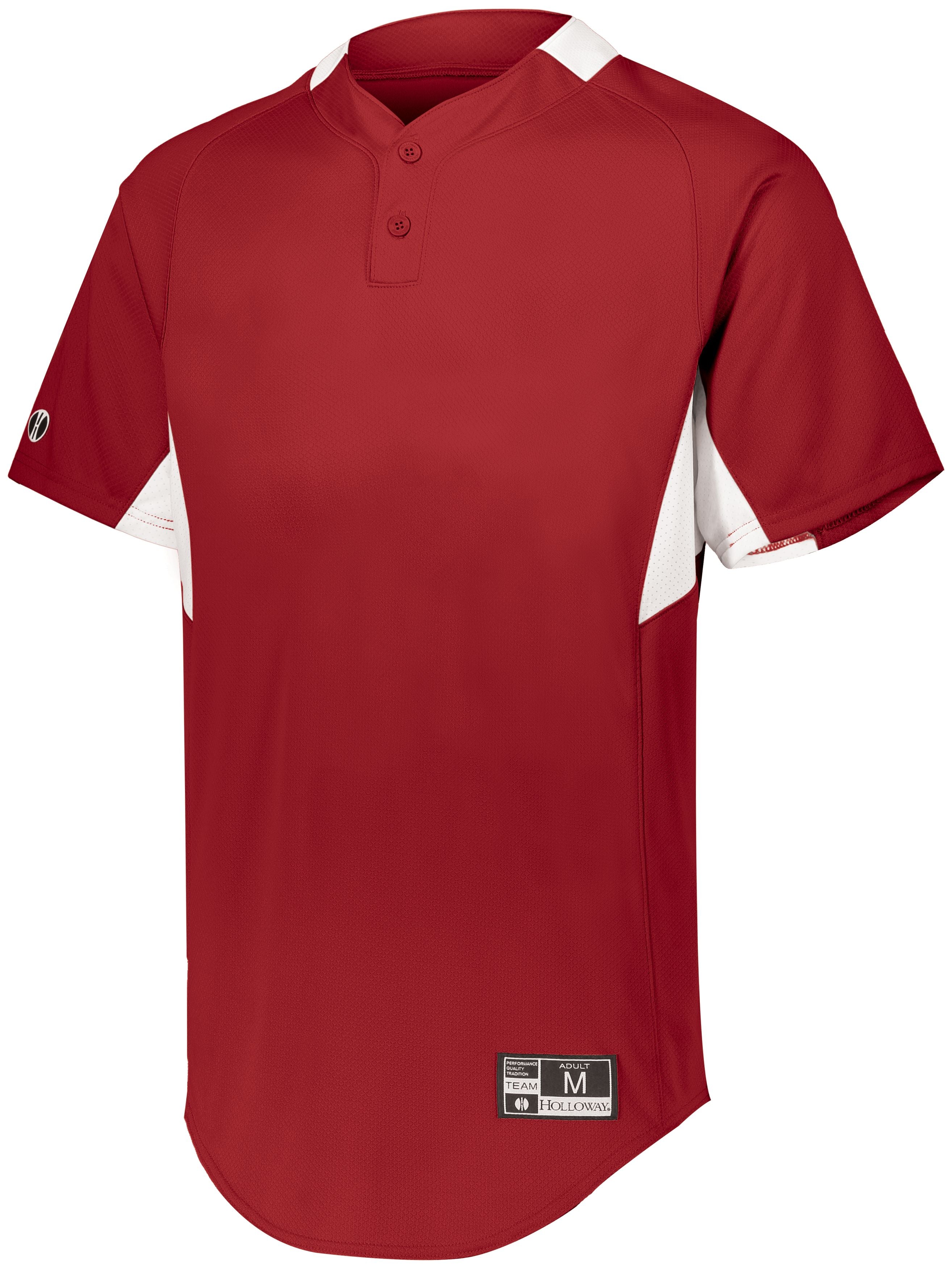 Holloway Youth  Game7 Two-Button Baseball Jersey in Scarlet/White  -Part of the Youth, Youth-Jersey, Baseball, Holloway, Shirts, All-Sports, All-Sports-1 product lines at KanaleyCreations.com