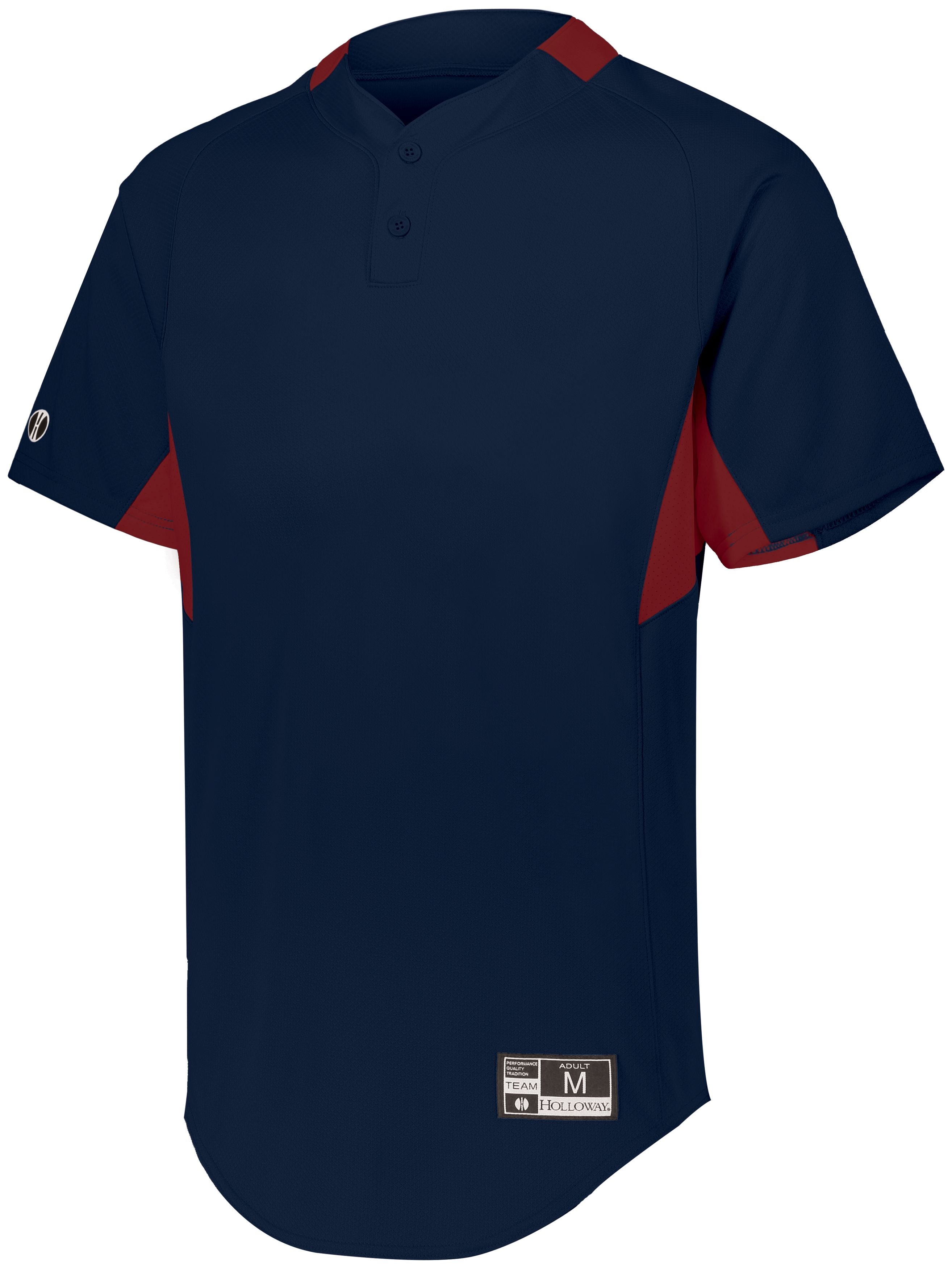 Holloway Youth  Game7 Two-Button Baseball Jersey in Navy/Scarlet  -Part of the Youth, Youth-Jersey, Baseball, Holloway, Shirts, All-Sports, All-Sports-1 product lines at KanaleyCreations.com