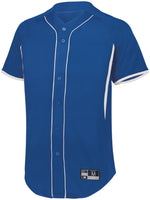 Holloway Youth  Game7 Full-Button Baseball Jersey in Royal/White  -Part of the Youth, Youth-Jersey, Baseball, Holloway, Shirts, All-Sports, All-Sports-1 product lines at KanaleyCreations.com