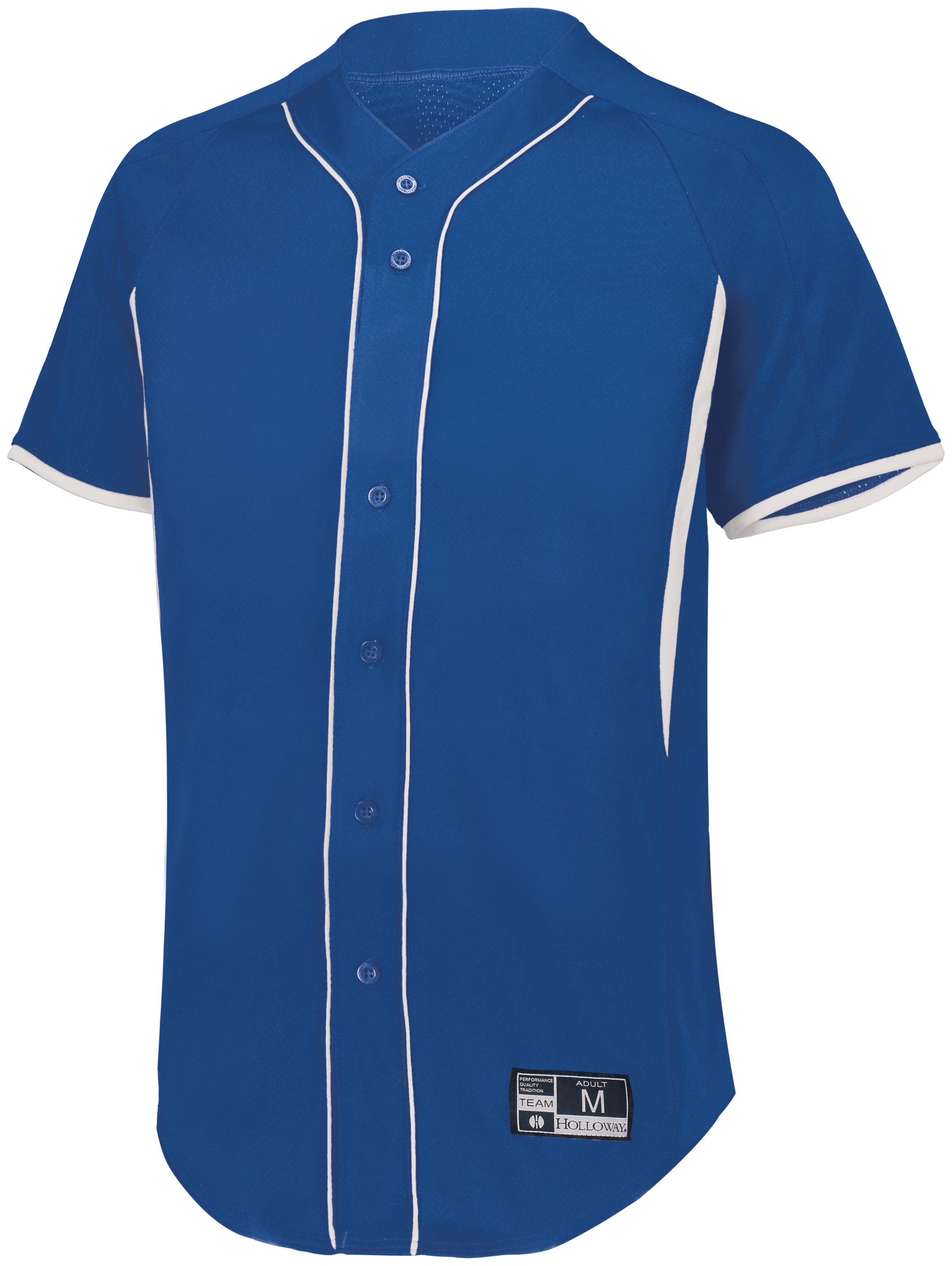 Holloway Game7 Full-Button Baseball Jersey in Royal/White  -Part of the Adult, Adult-Jersey, Baseball, Holloway, Shirts, All-Sports, All-Sports-1 product lines at KanaleyCreations.com