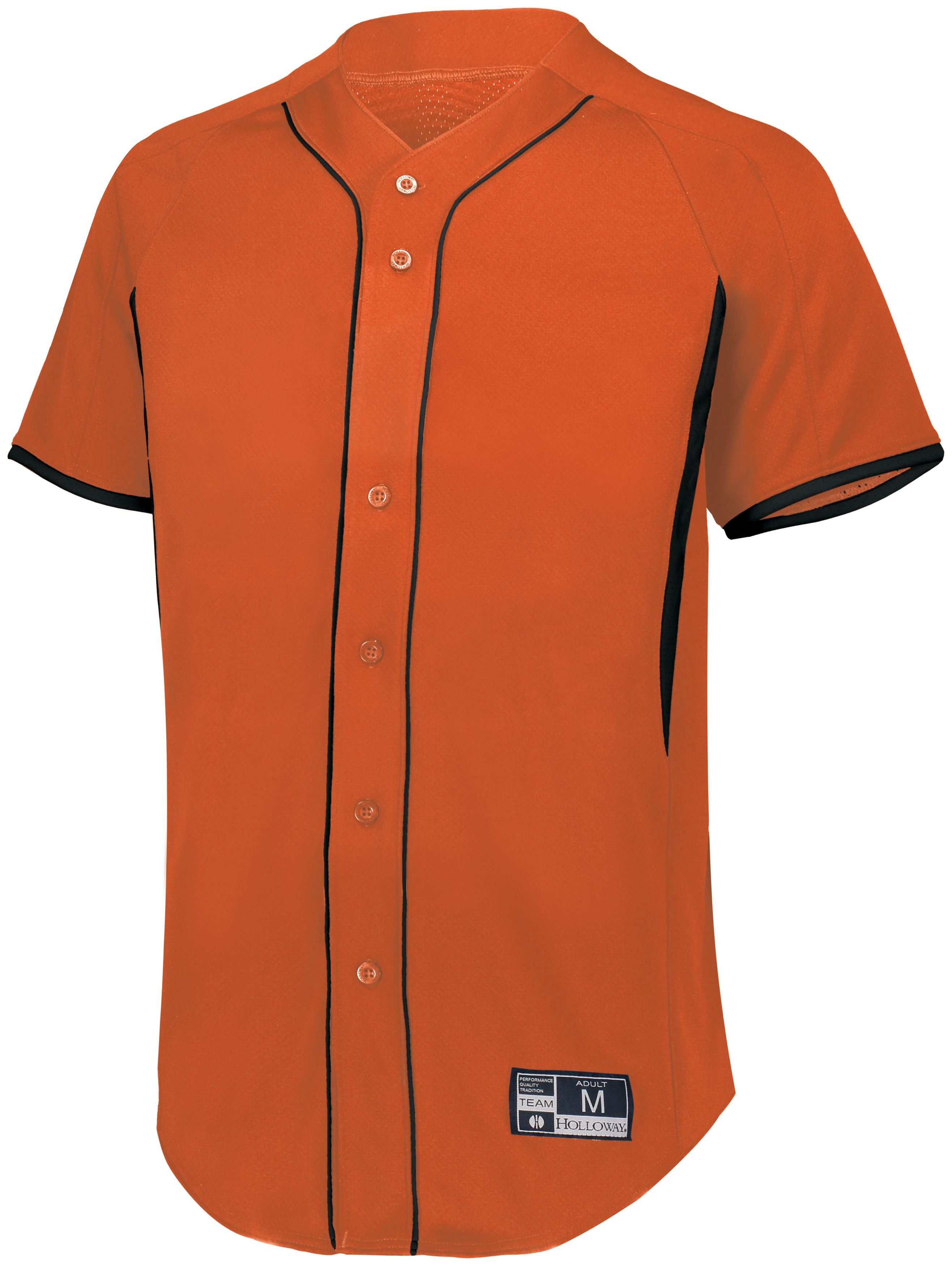Holloway Game7 Full-Button Baseball Jersey in Orange/Black  -Part of the Adult, Adult-Jersey, Baseball, Holloway, Shirts, All-Sports, All-Sports-1 product lines at KanaleyCreations.com