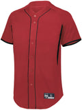 Holloway Youth  Game7 Full-Button Baseball Jersey in Scarlet/Black  -Part of the Youth, Youth-Jersey, Baseball, Holloway, Shirts, All-Sports, All-Sports-1 product lines at KanaleyCreations.com