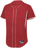 Holloway Game7 Full-Button Baseball Jersey in Scarlet/White  -Part of the Adult, Adult-Jersey, Baseball, Holloway, Shirts, All-Sports, All-Sports-1 product lines at KanaleyCreations.com