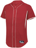 Holloway Youth  Game7 Full-Button Baseball Jersey in Scarlet/White  -Part of the Youth, Youth-Jersey, Baseball, Holloway, Shirts, All-Sports, All-Sports-1 product lines at KanaleyCreations.com