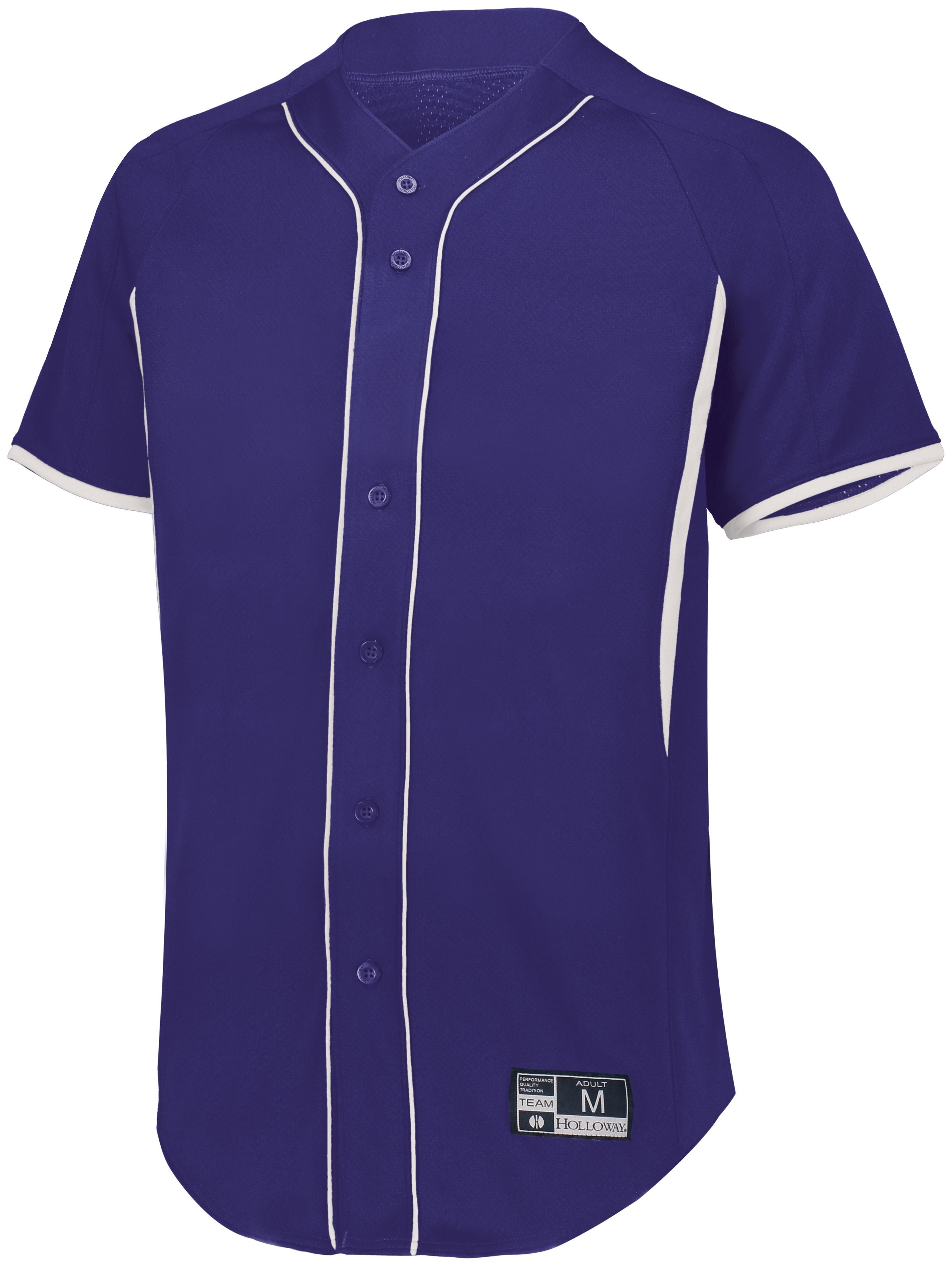 Holloway Game7 Full-Button Baseball Jersey in Purple/White  -Part of the Adult, Adult-Jersey, Baseball, Holloway, Shirts, All-Sports, All-Sports-1 product lines at KanaleyCreations.com