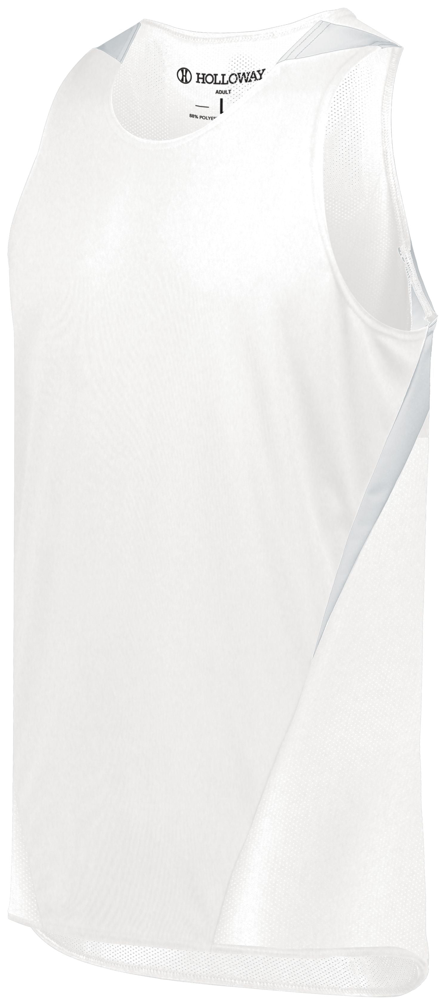 Holloway Pr Max Track Jersey in White/White  -Part of the Adult, Adult-Jersey, Track-Field, Holloway, Shirts product lines at KanaleyCreations.com