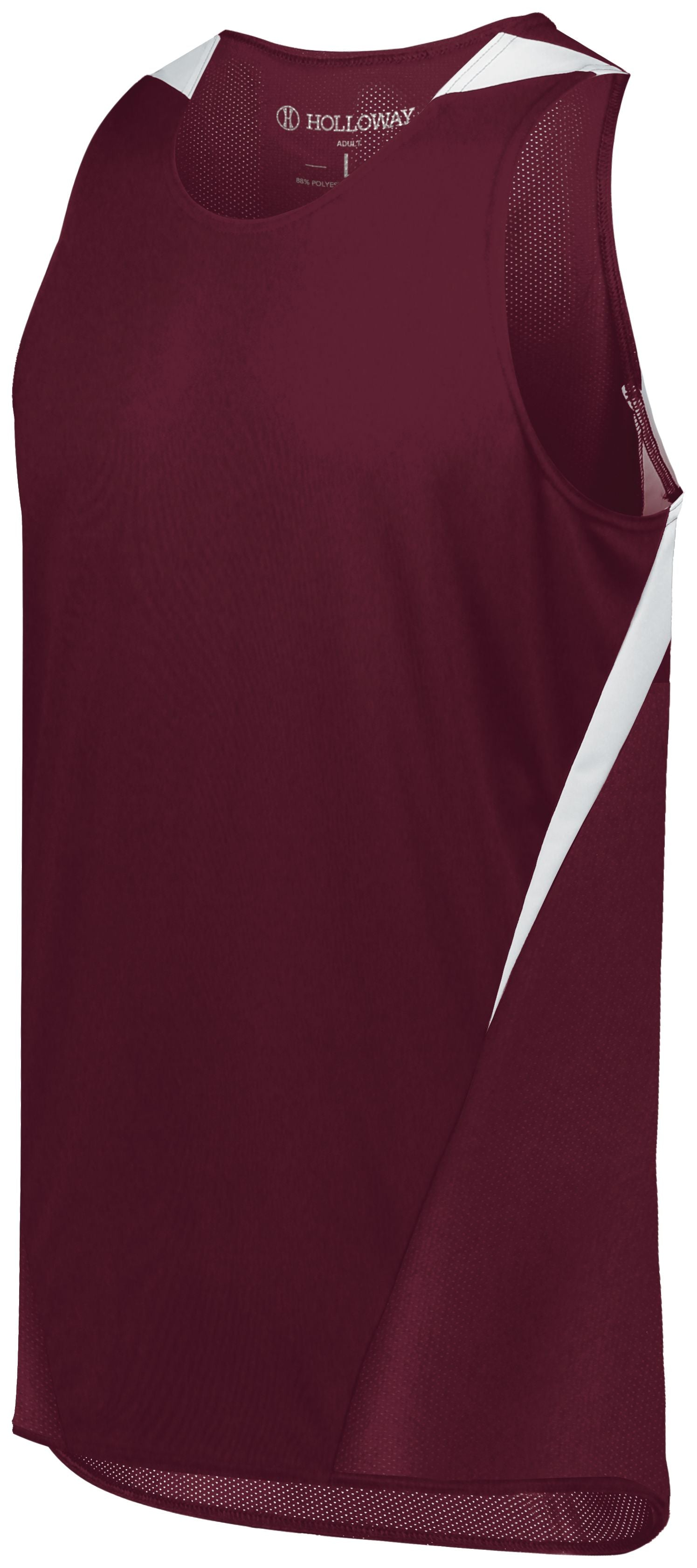 Holloway Youth Pr Max Track Jersey in Maroon/White  -Part of the Youth, Youth-Jersey, Track-Field, Holloway, Shirts product lines at KanaleyCreations.com
