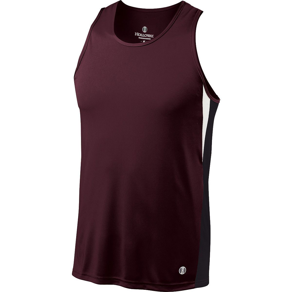 Holloway Vertical Singlet in Dark Maroon/Black/White  -Part of the Adult, Track-Field, Holloway, Shirts product lines at KanaleyCreations.com