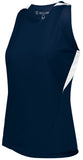 Holloway Ladies Pr Max Track Jersey in Navy/White  -Part of the Ladies, Ladies-Jersey, Track-Field, Holloway, Shirts product lines at KanaleyCreations.com