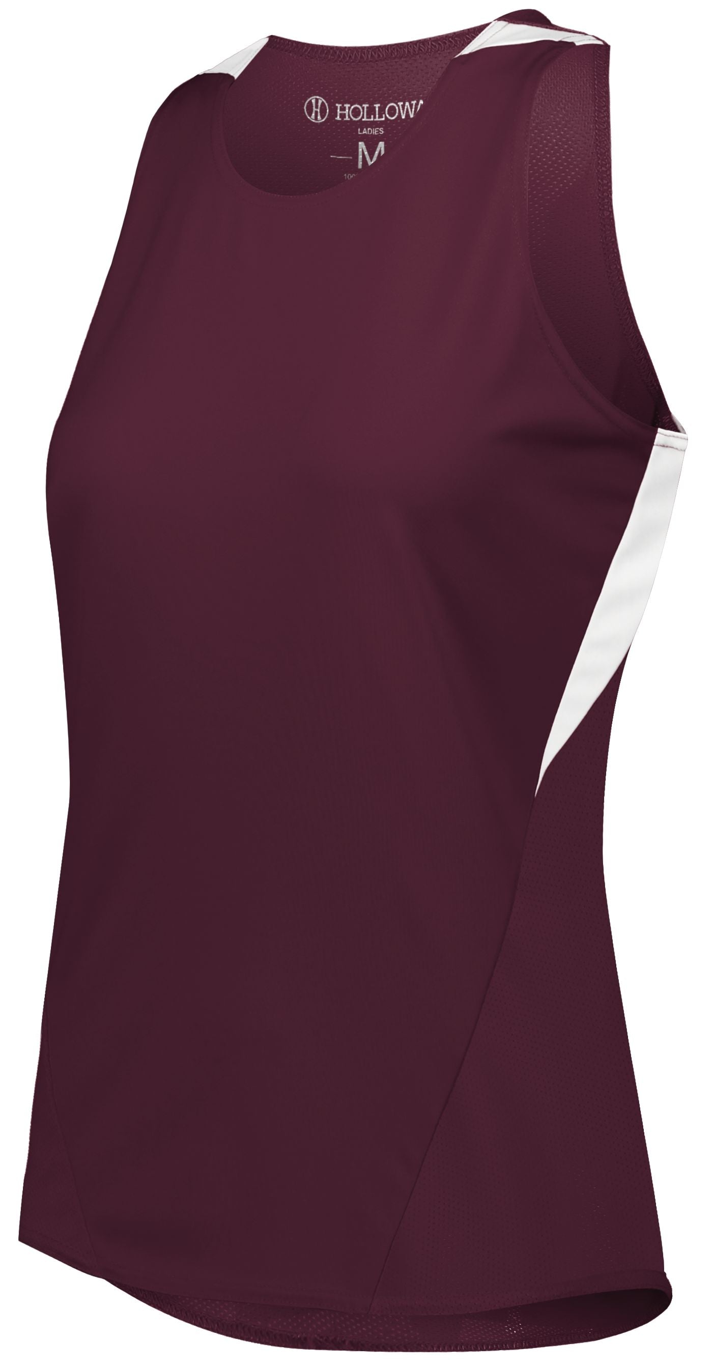 Holloway Ladies Pr Max Track Jersey in Maroon/White  -Part of the Ladies, Ladies-Jersey, Track-Field, Holloway, Shirts product lines at KanaleyCreations.com