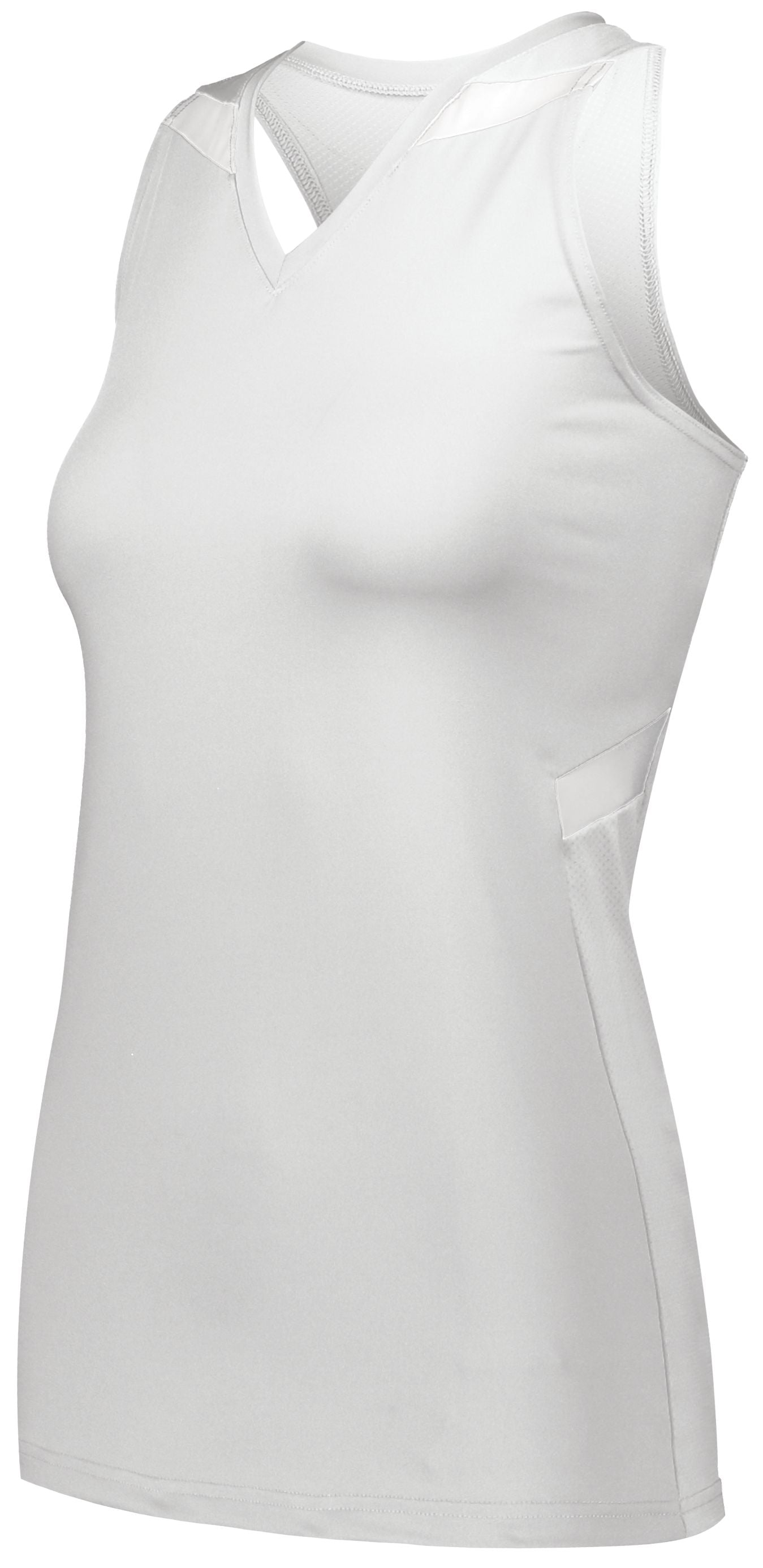 Holloway Ladies Pr Max Compression Jersey in White/White  -Part of the Ladies, Ladies-Jersey, Track-Field, Holloway, Shirts product lines at KanaleyCreations.com