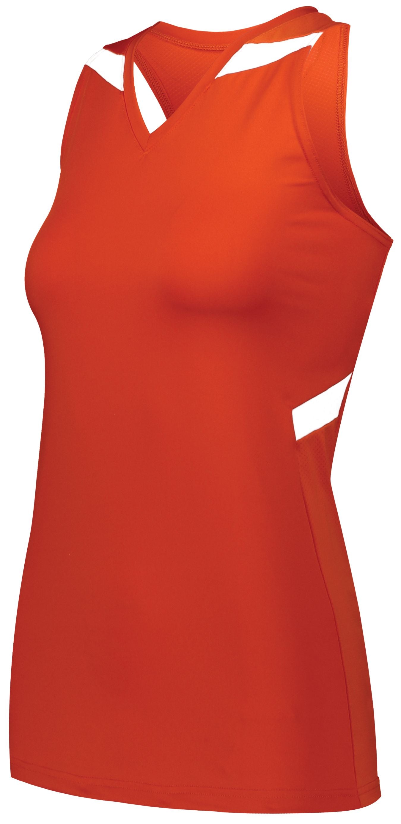 Holloway Ladies Pr Max Compression Jersey in Orange/White  -Part of the Ladies, Ladies-Jersey, Track-Field, Holloway, Shirts product lines at KanaleyCreations.com