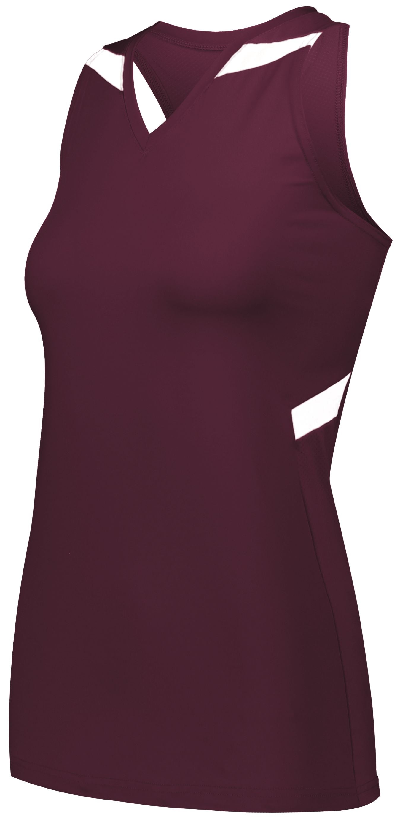 Holloway Ladies Pr Max Compression Jersey in Maroon/White  -Part of the Ladies, Ladies-Jersey, Track-Field, Holloway, Shirts product lines at KanaleyCreations.com