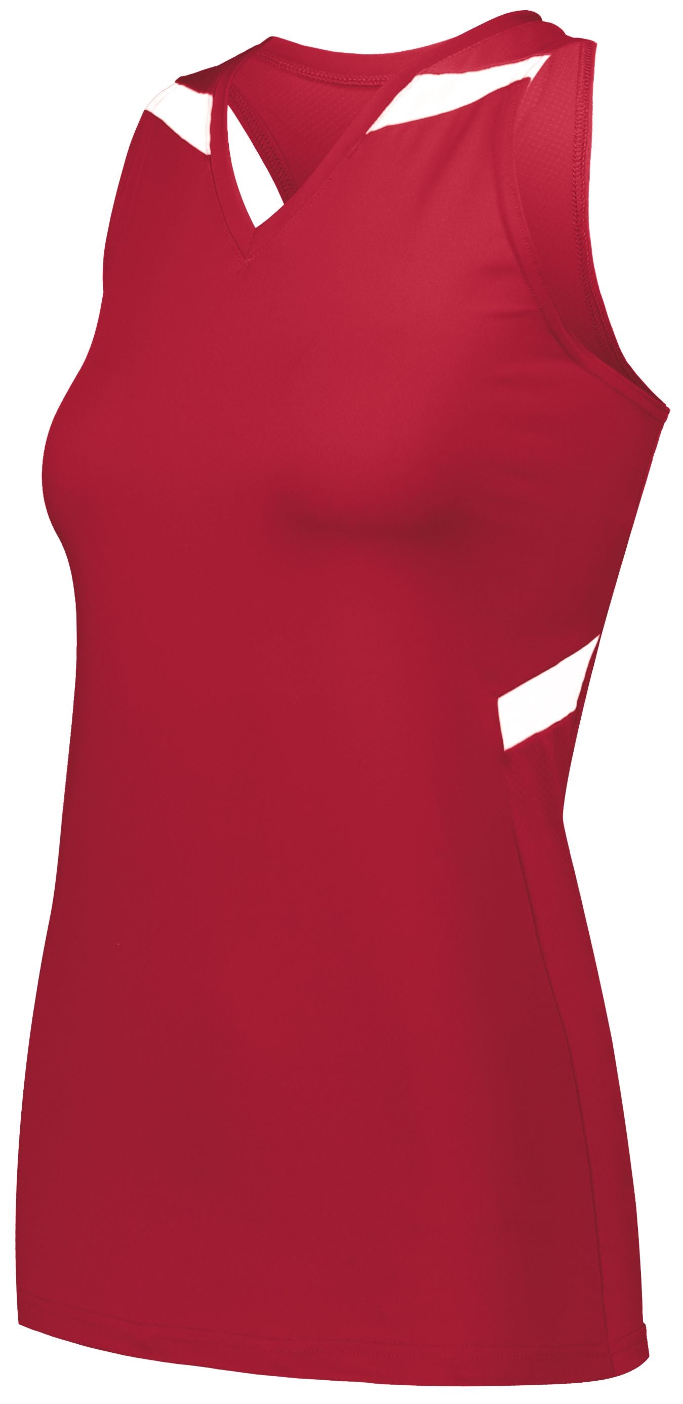 Holloway Ladies Pr Max Compression Jersey in Scarlet/White  -Part of the Ladies, Ladies-Jersey, Track-Field, Holloway, Shirts product lines at KanaleyCreations.com