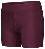 Holloway Ladies Pr Max Compression Shorts in Maroon (Hlw)  -Part of the Ladies, Ladies-Shorts, Track-Field, Holloway product lines at KanaleyCreations.com