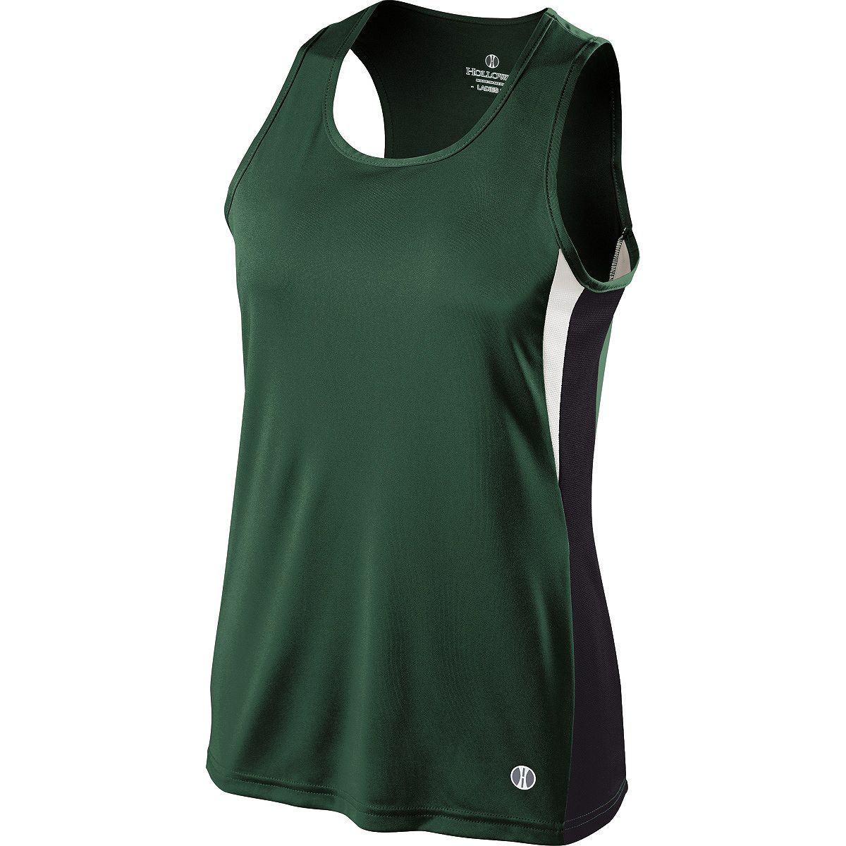 Holloway Ladies Vertical Singlet in Forest/Black/White  -Part of the Ladies, Track-Field, Holloway, Shirts product lines at KanaleyCreations.com