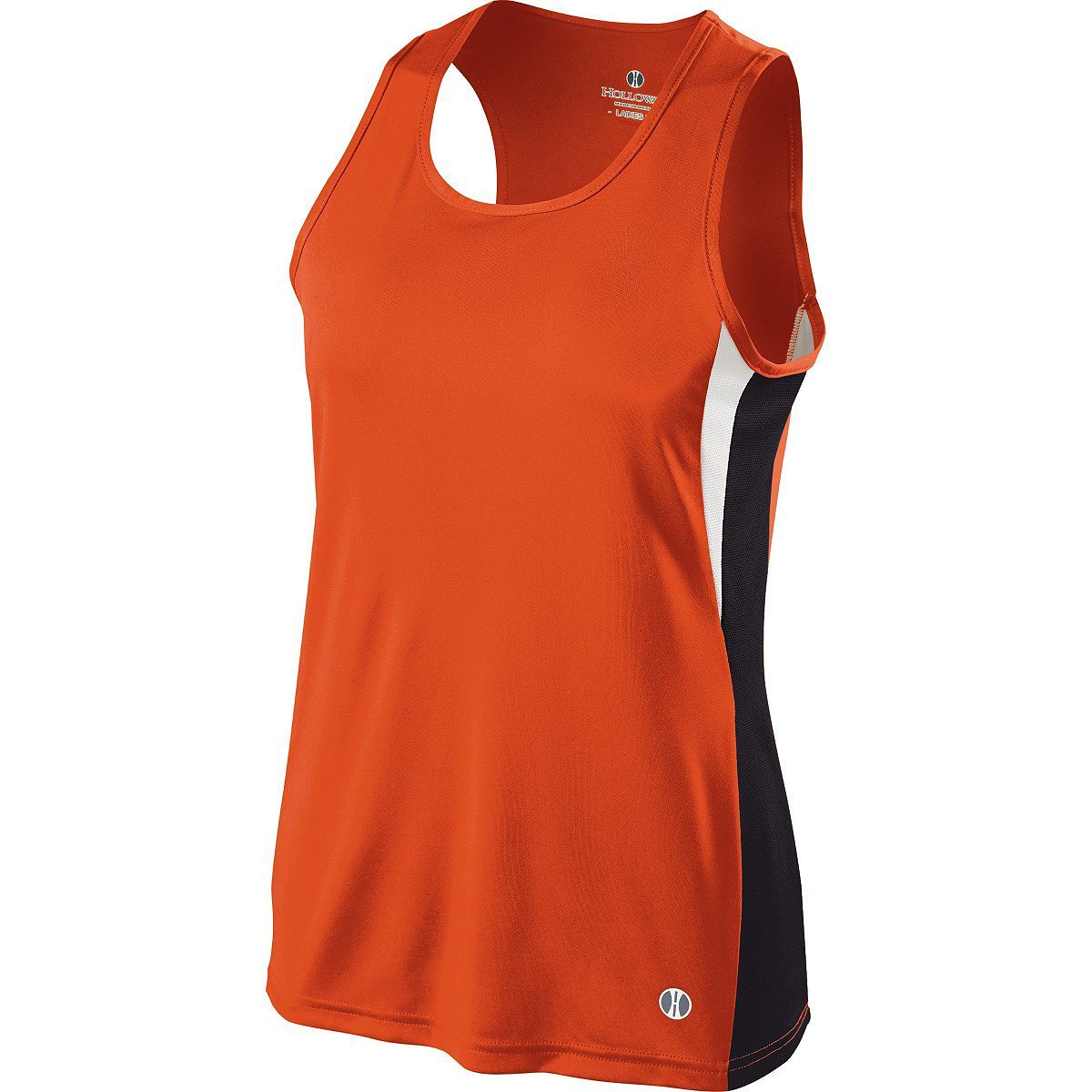Holloway Ladies Vertical Singlet in Orange/Black/White  -Part of the Ladies, Track-Field, Holloway, Shirts product lines at KanaleyCreations.com