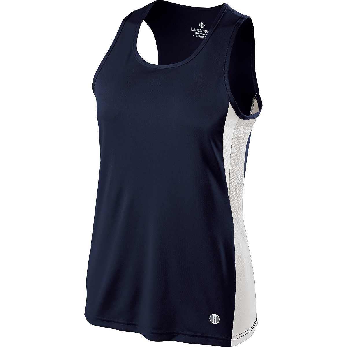 Holloway Ladies Vertical Singlet in True Navy/White/White  -Part of the Ladies, Track-Field, Holloway, Shirts product lines at KanaleyCreations.com