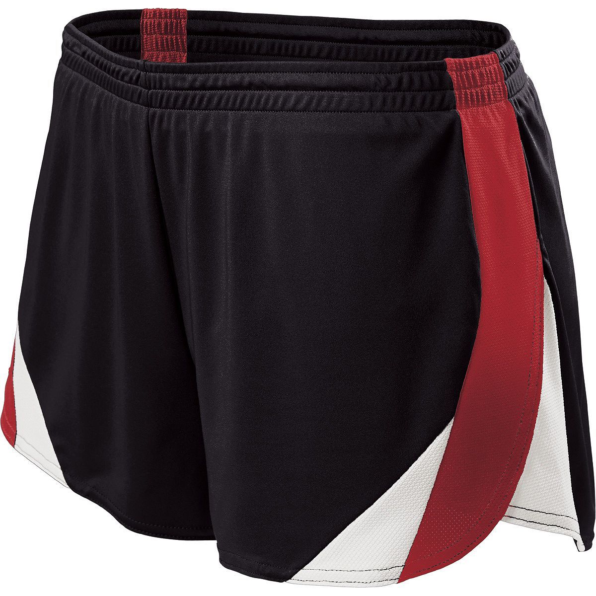 Holloway Ladies Approach Shorts in Black/Scarlet/White  -Part of the Ladies, Ladies-Shorts, Track-Field, Holloway product lines at KanaleyCreations.com
