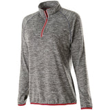 Holloway Ladies Force Training Top in Carbon Heather/Scarlet  -Part of the Ladies, Holloway, Shirts product lines at KanaleyCreations.com