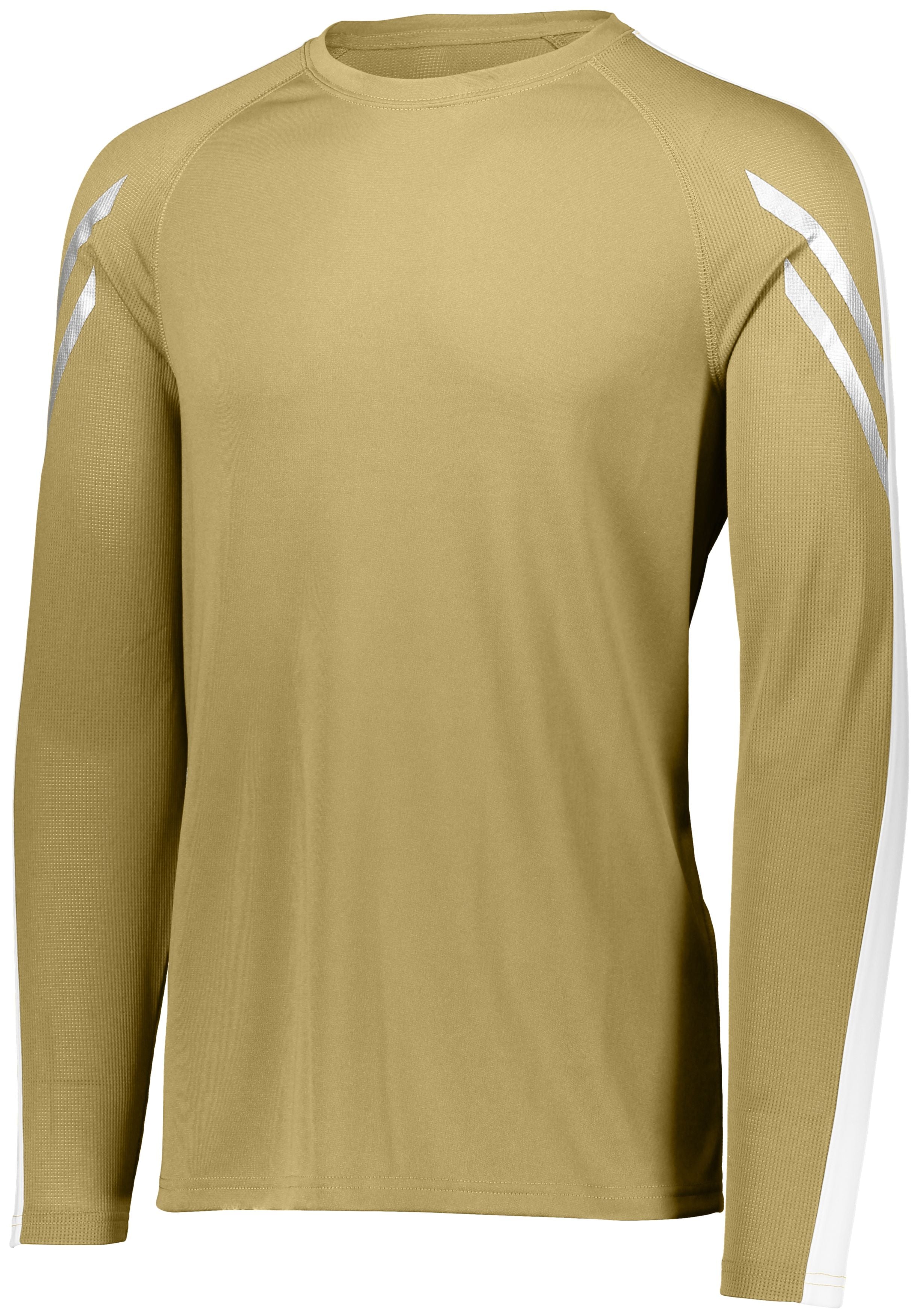 Holloway Flux Shirt Long Sleeve in Vegas Gold/White  -Part of the Adult, Holloway, Shirts, Flux-Collection product lines at KanaleyCreations.com